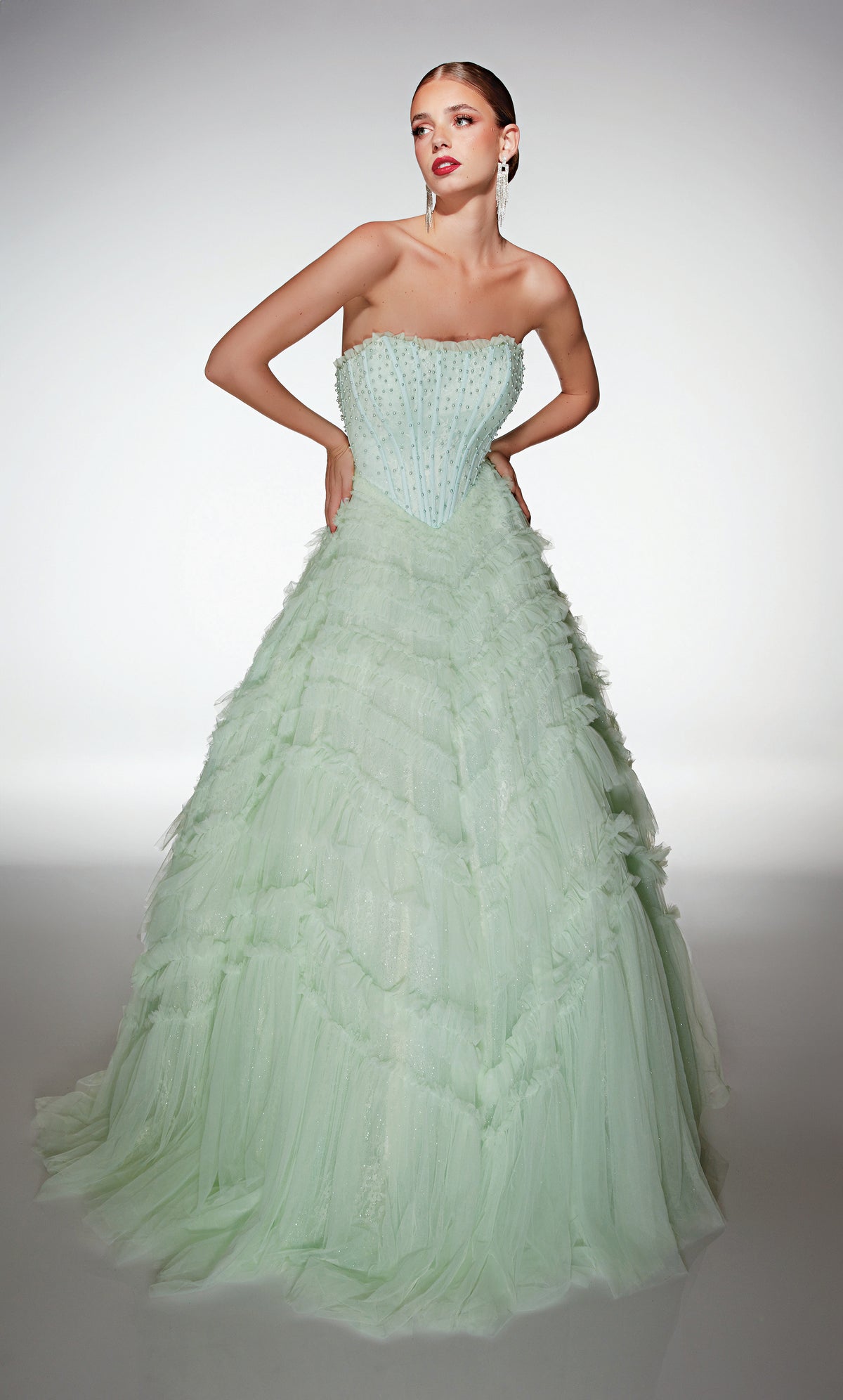 ALYCE Paris 62208 Alyce Long Scoop Neckline Embellished Ballgown Dress