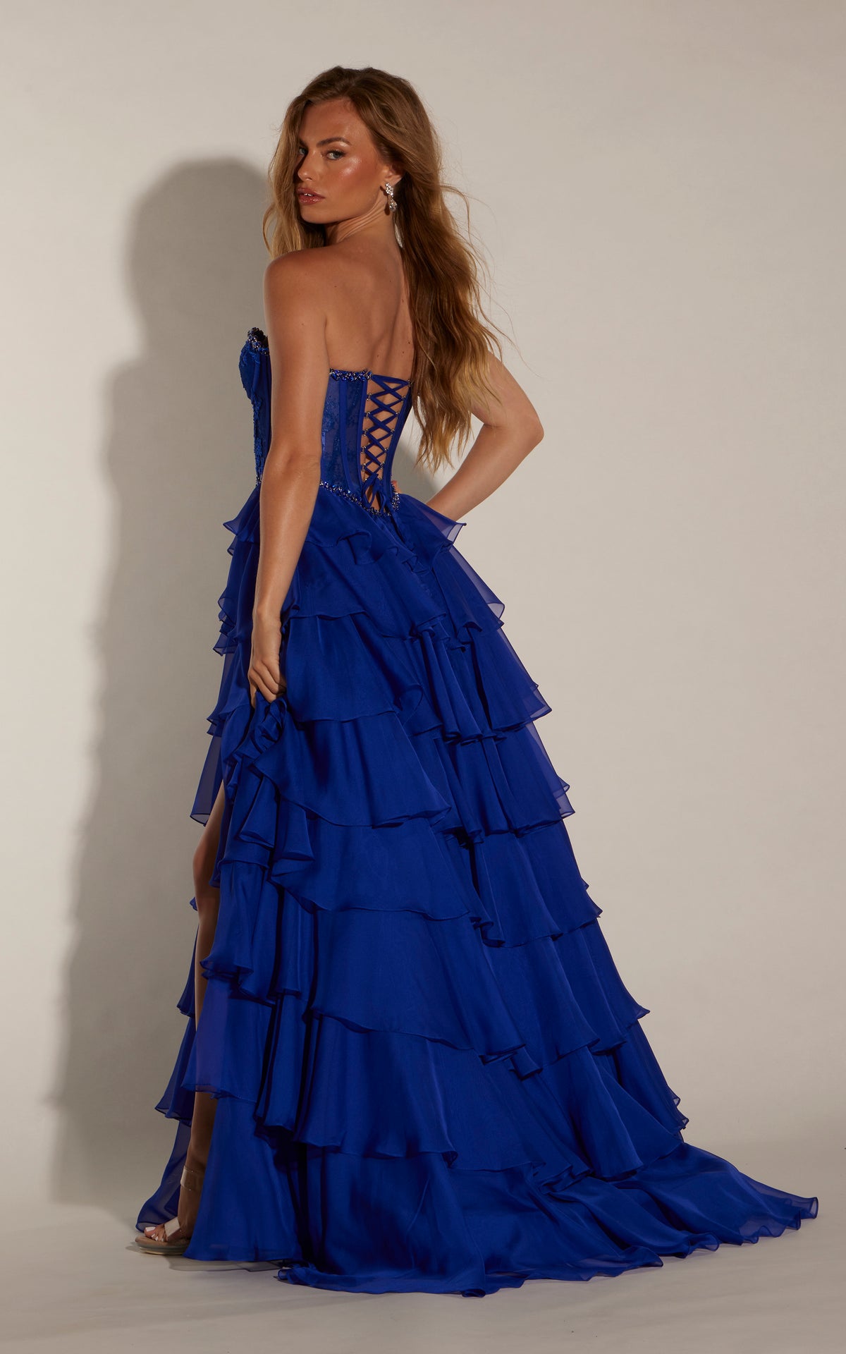 ALYCE Paris 62245 Alyce Long Sweetheart Neckline Ruffles A Line Dress