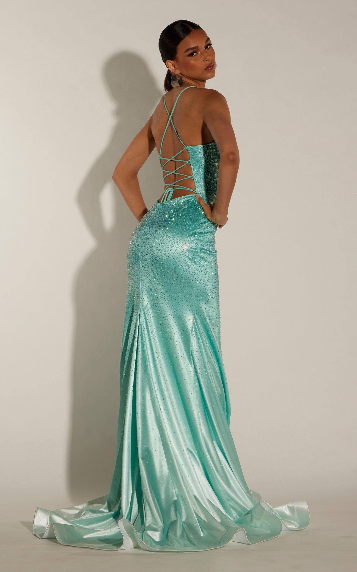 ALYCE Paris 62256 Alyce Long Plunging Neckline Sexy Straight Dress
