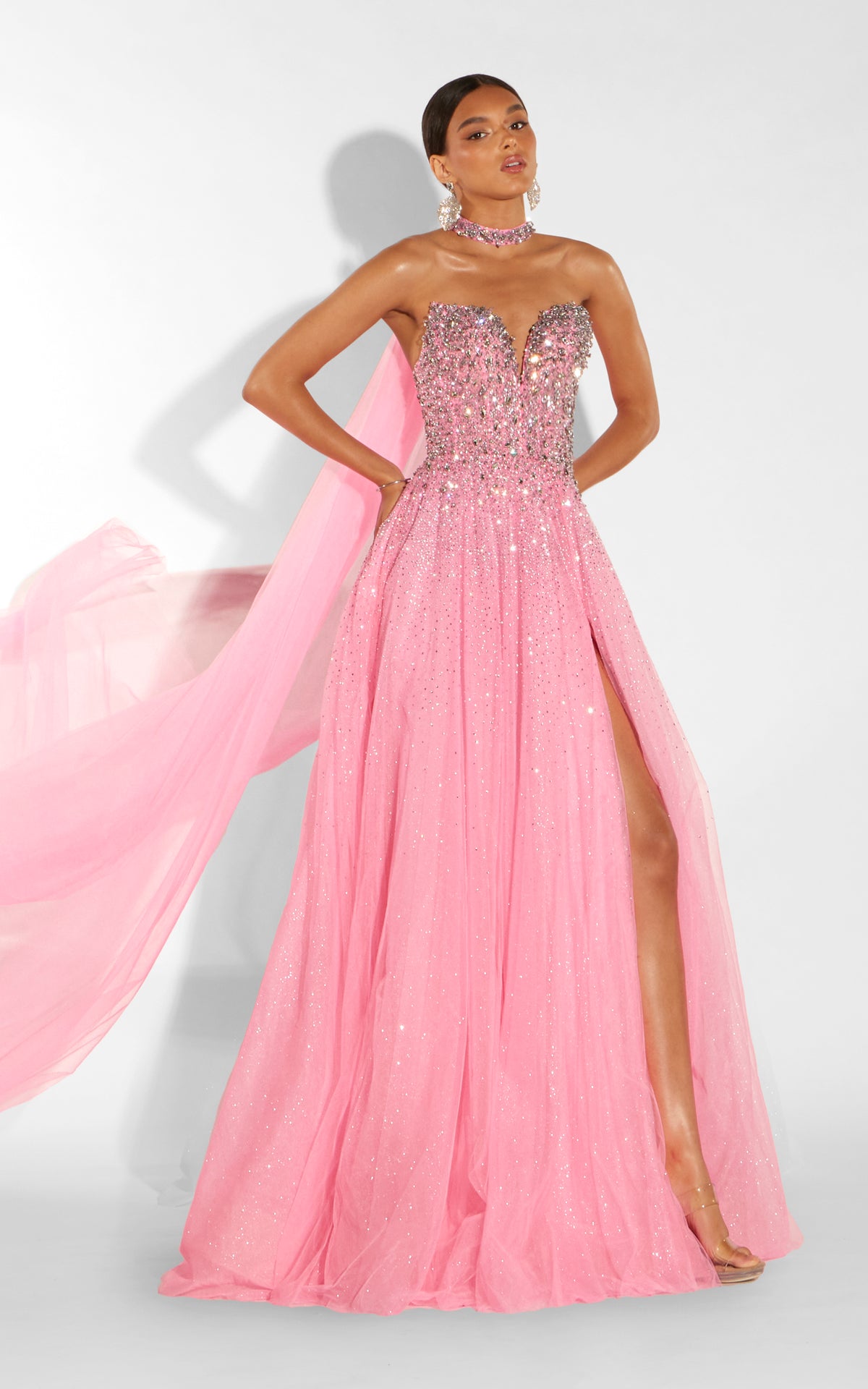 ALYCE Paris 62293 Alyce Long Plunging Neckline Pockets A Line Dress