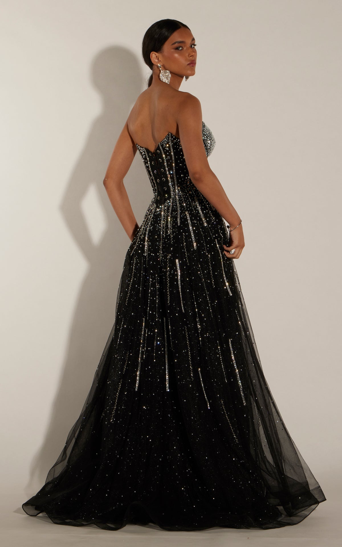 ALYCE Paris 62296 Alyce Long Plunging Neckline Slit A Line Dress