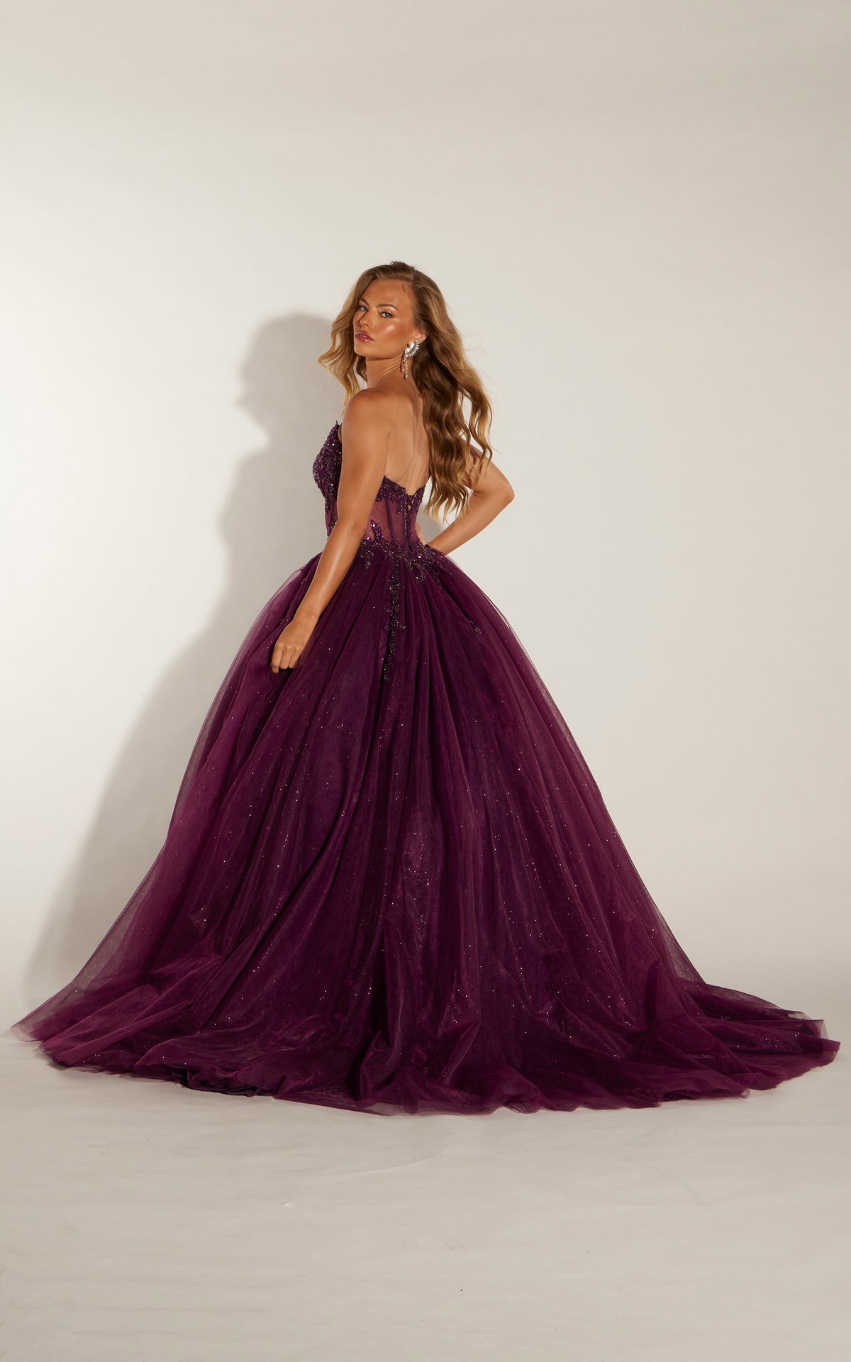 ALYCE Paris 62310 Alyce Long Cat-eye Neckline Shimmery/sparkly Ballgown Dress
