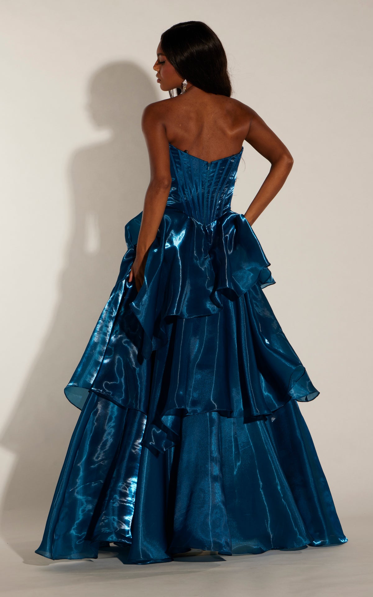 ALYCE Paris 62320 Alyce Long Strapless Neckline Waterfall Ballgown Dress