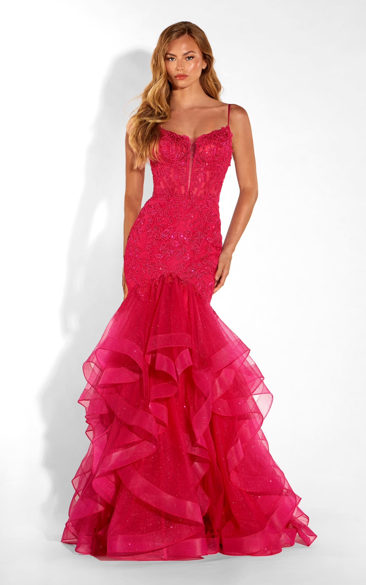 ALYCE Paris 62329 Alyce Long Sweetheart Neckline Waterfall Mermaid Dress