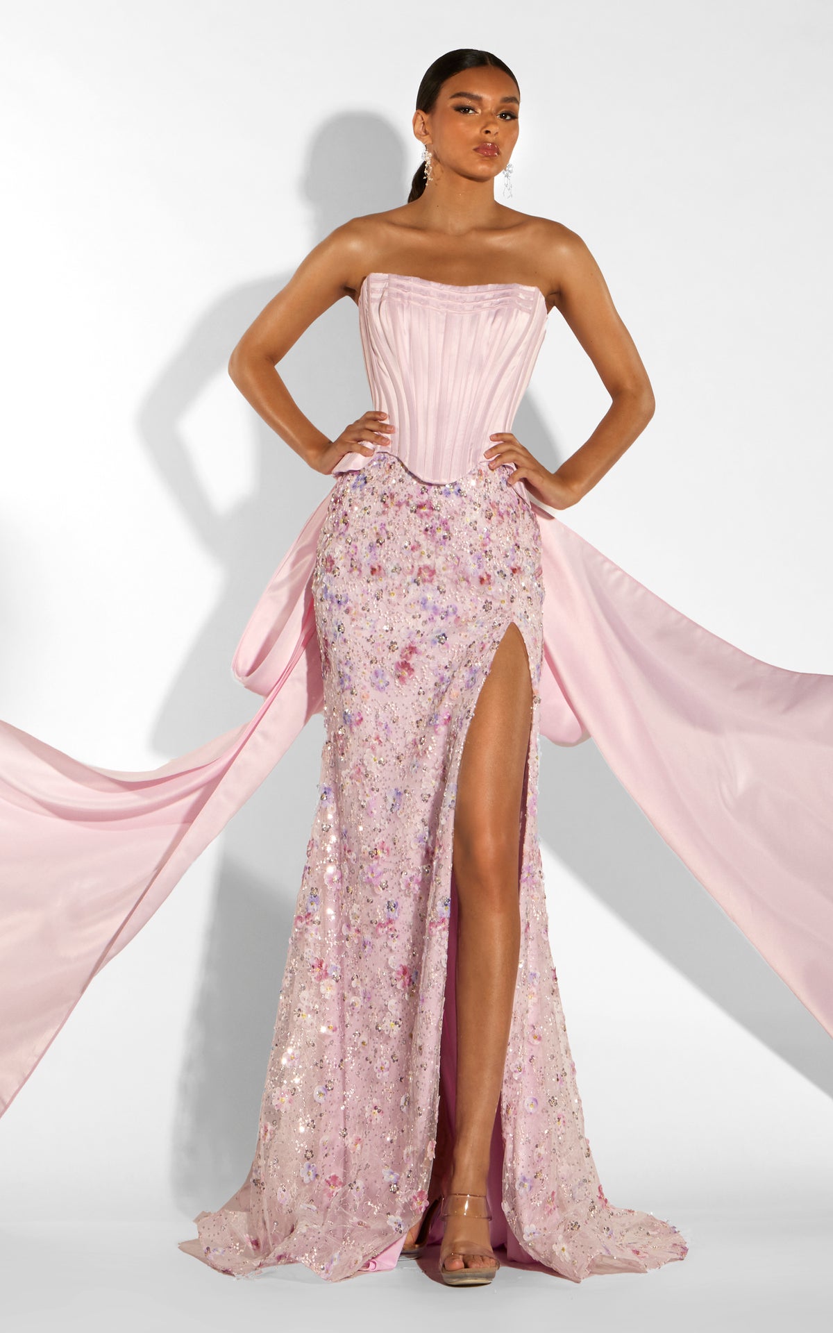 ALYCE Paris 62368 Alyce Long Scooped Neckline Corset Flowy Dress
