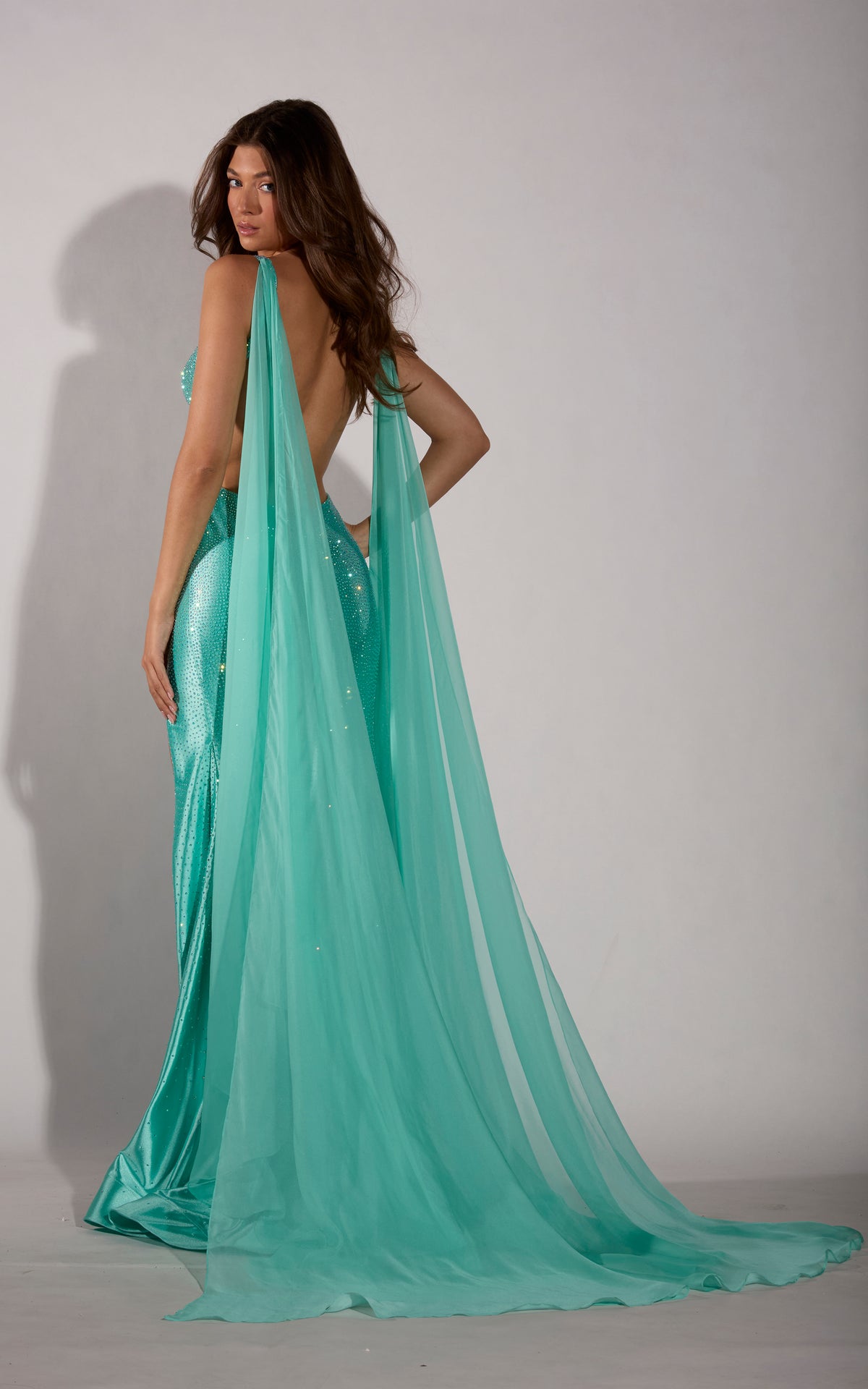 ALYCE Paris 62396 Alyce Long High Neckline Embellished Straight Dress