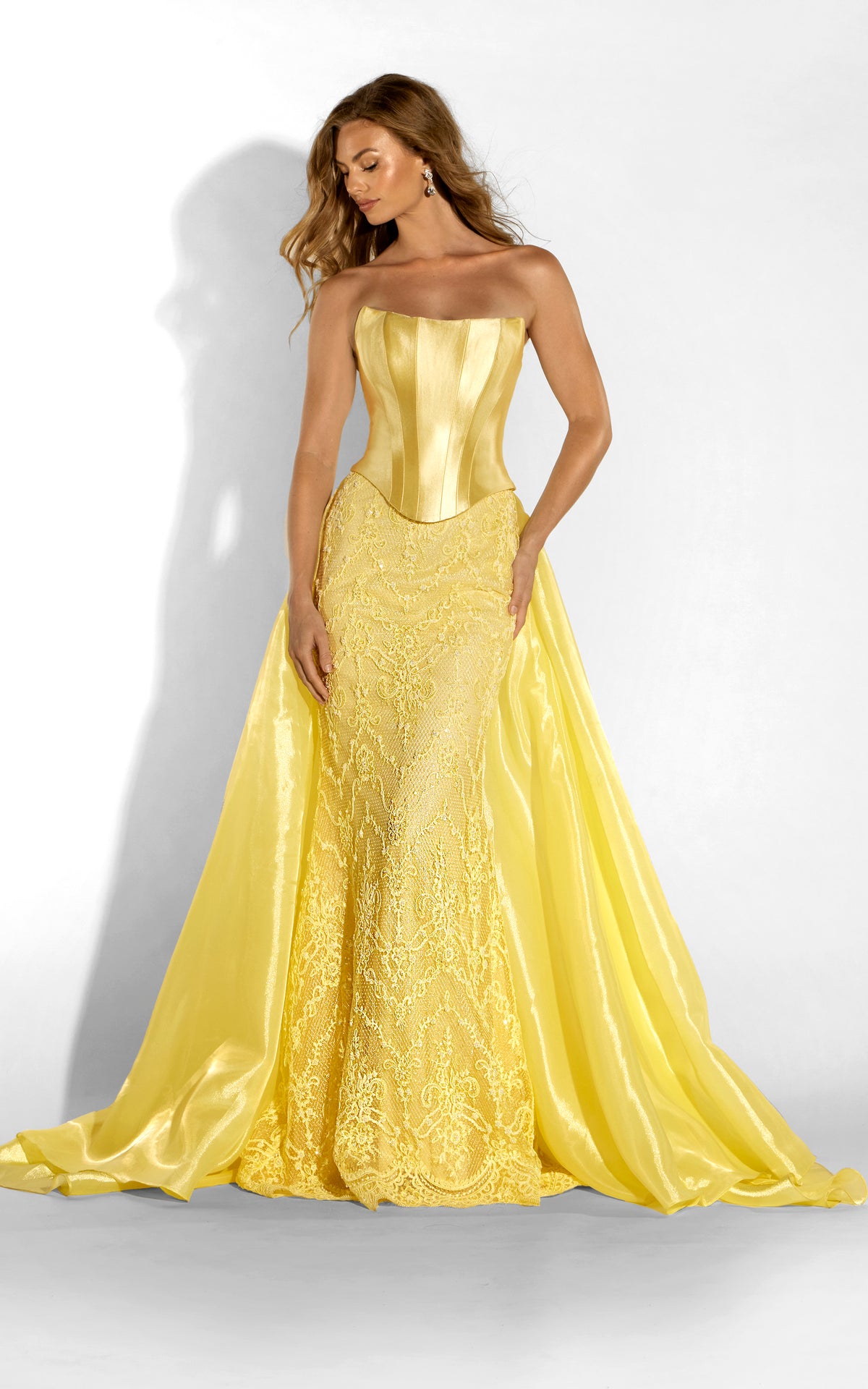 ALYCE Paris 62418 Alyce Long Scooped Neckline Embellished A Line Dress