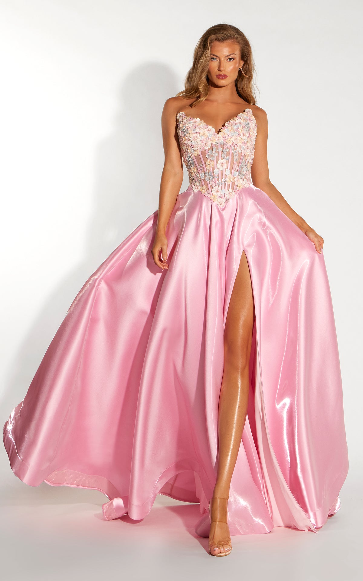 ALYCE Paris 62420 Alyce Long Cat-eye Neckline Corset A Line Dress