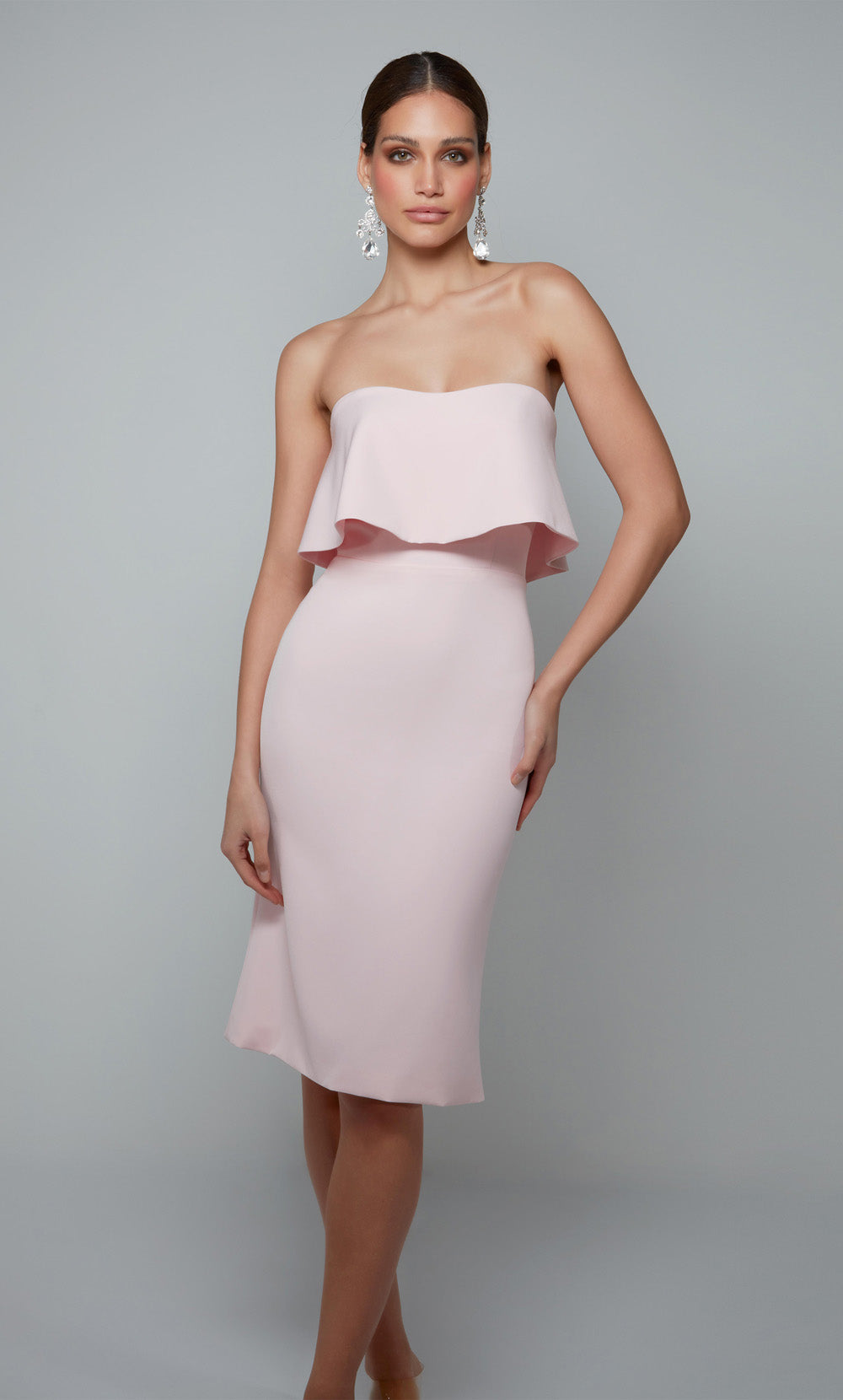 Alyce Paris 70002 Vestido de babados sem alças