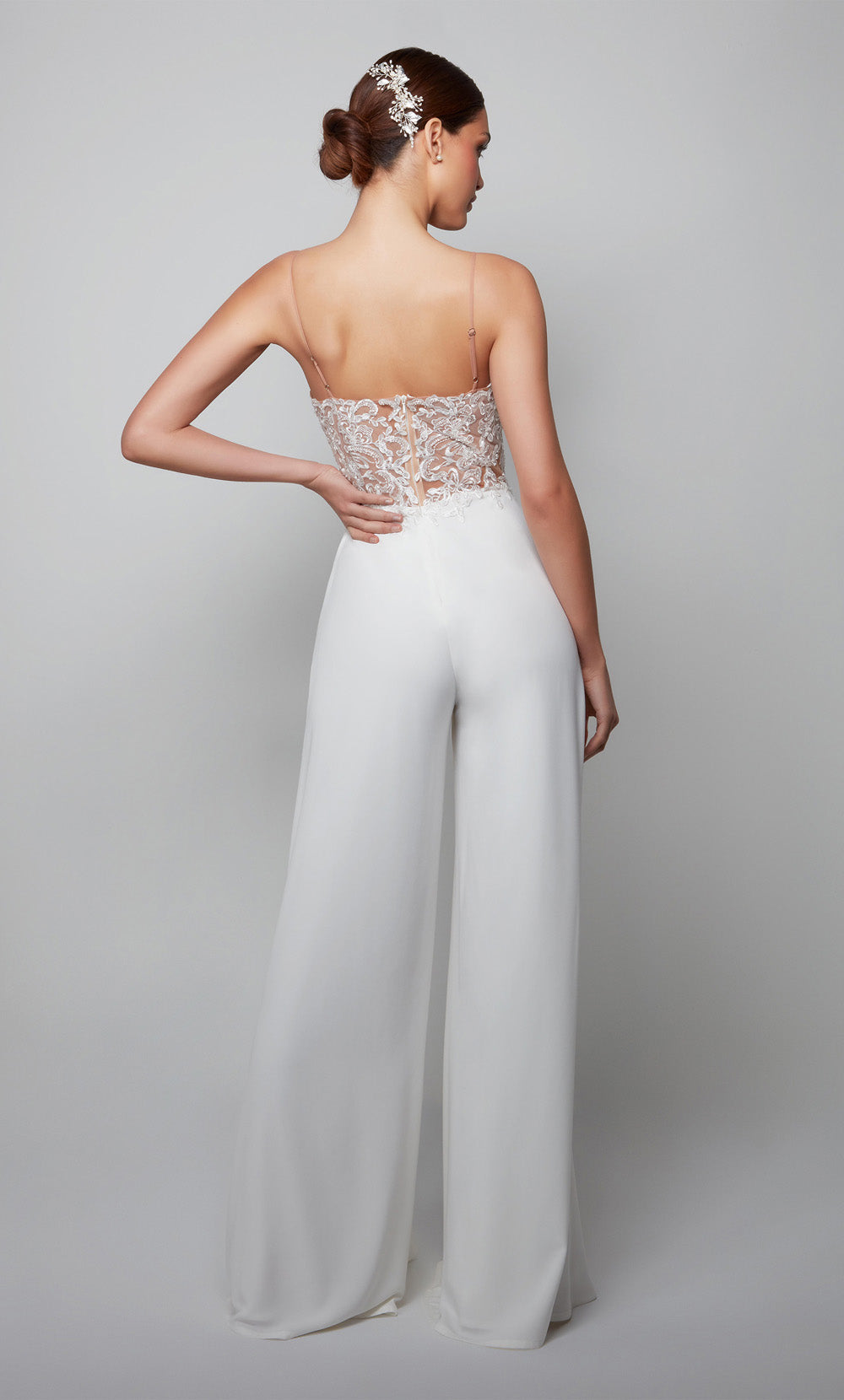 Alyce Paris 70017 Vestido de macacão embelezado de namorada de noiva