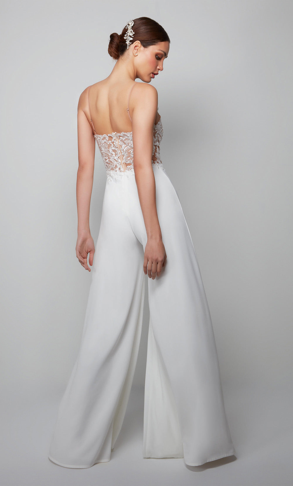 Alyce Paris 70017 Vestido de macacão embelezado de namorada de noiva