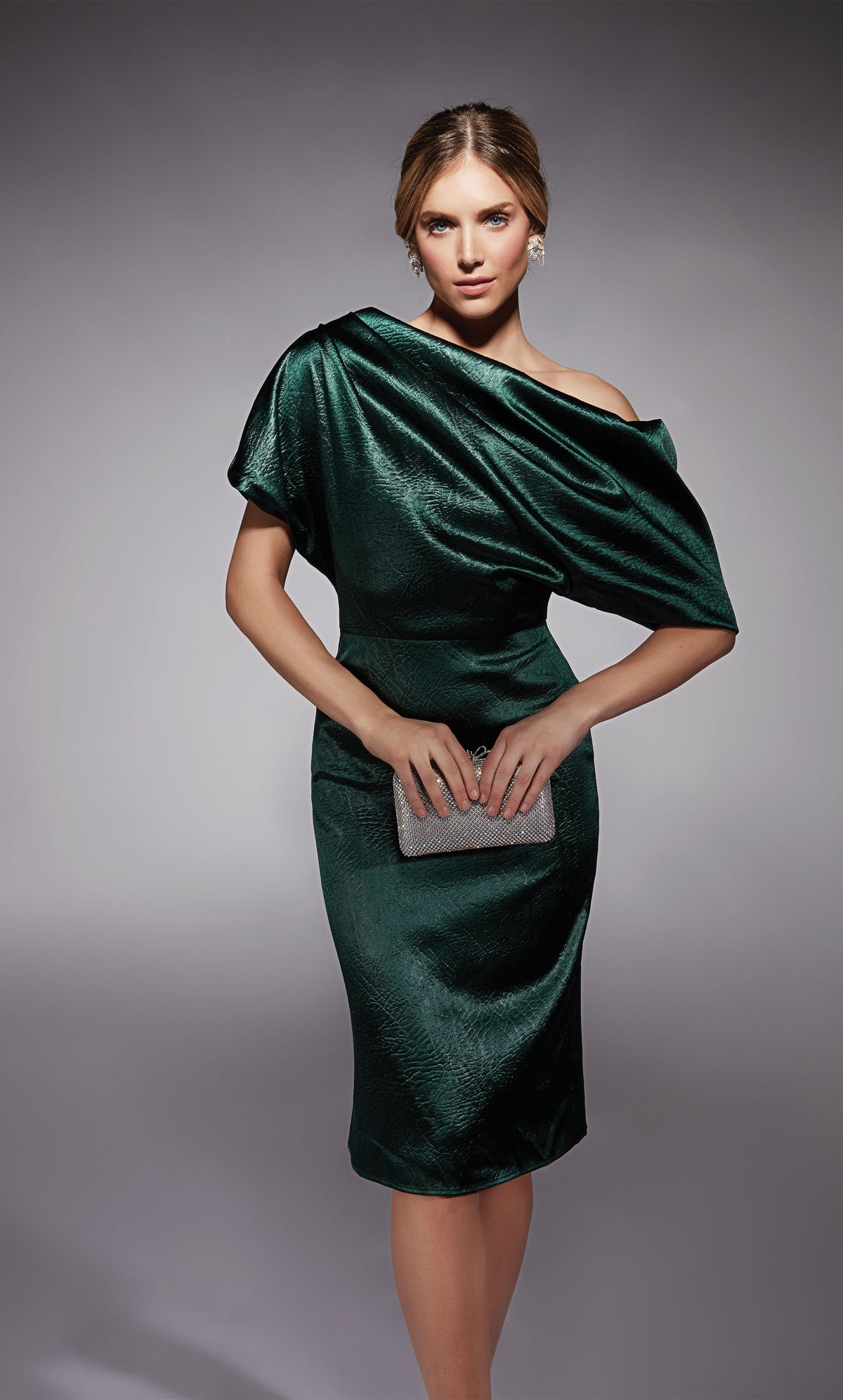 ALYCE Paris 70060 Bridal One Shoulder Neckline Elegant Straight Dress