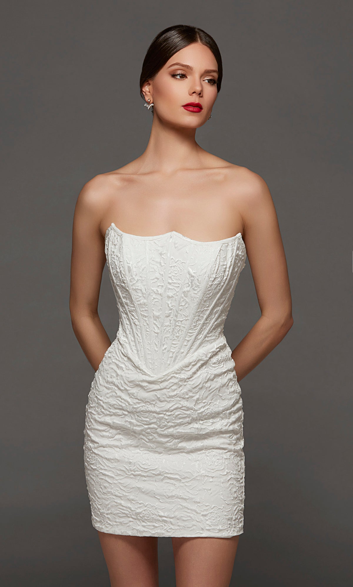 ALYCE Paris 70095 Bridal Scooped Neckline Chic Straight Dress