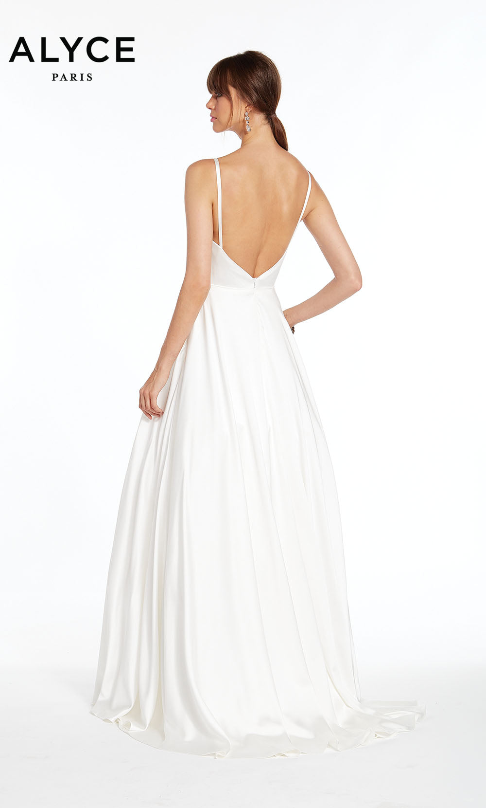 ALYCE Paris 7009 Bridal V-neckline Simple A Line Dress