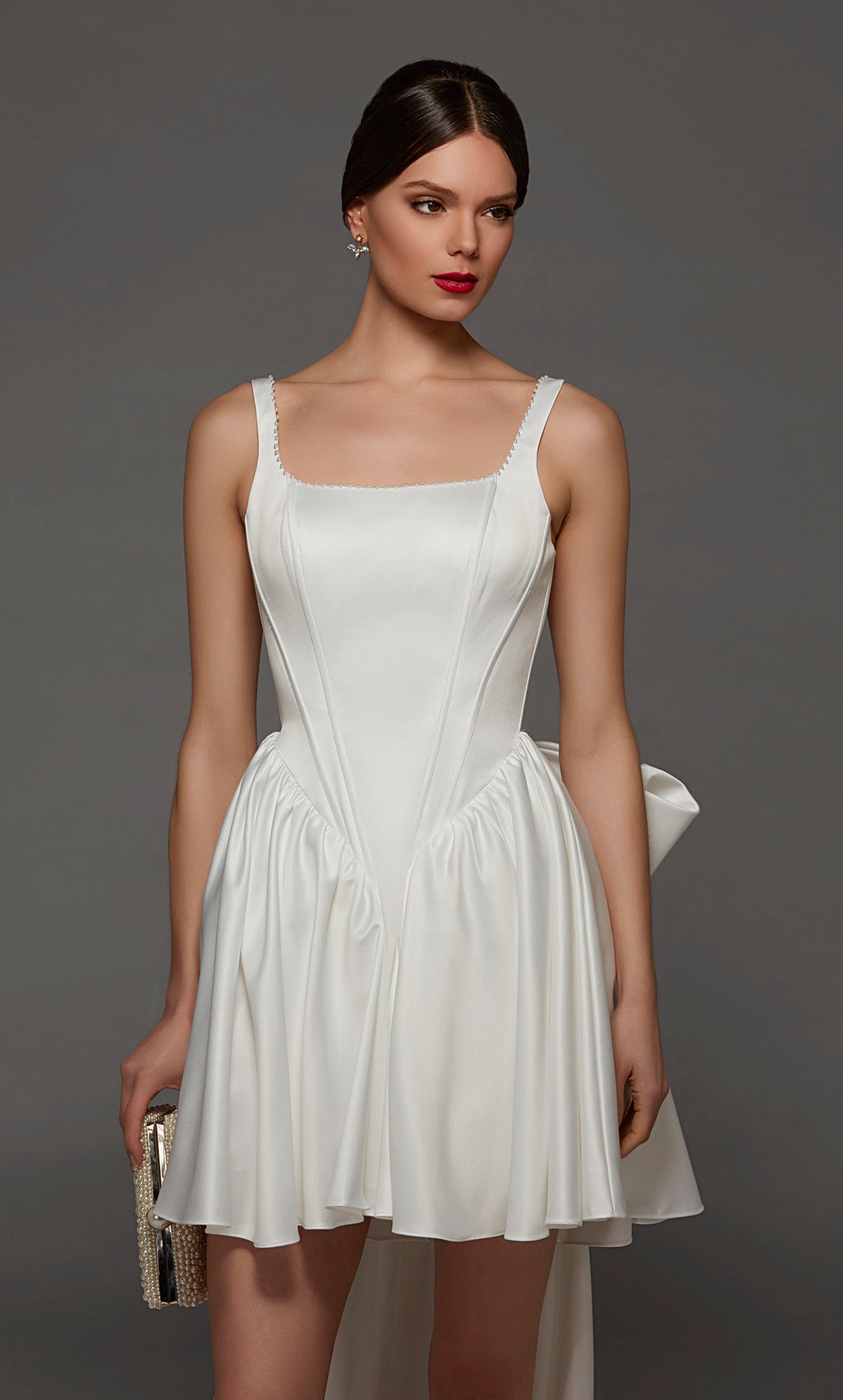 ALYCE Paris 70103 Bridal Square Neckline Plus Size A Line Dress