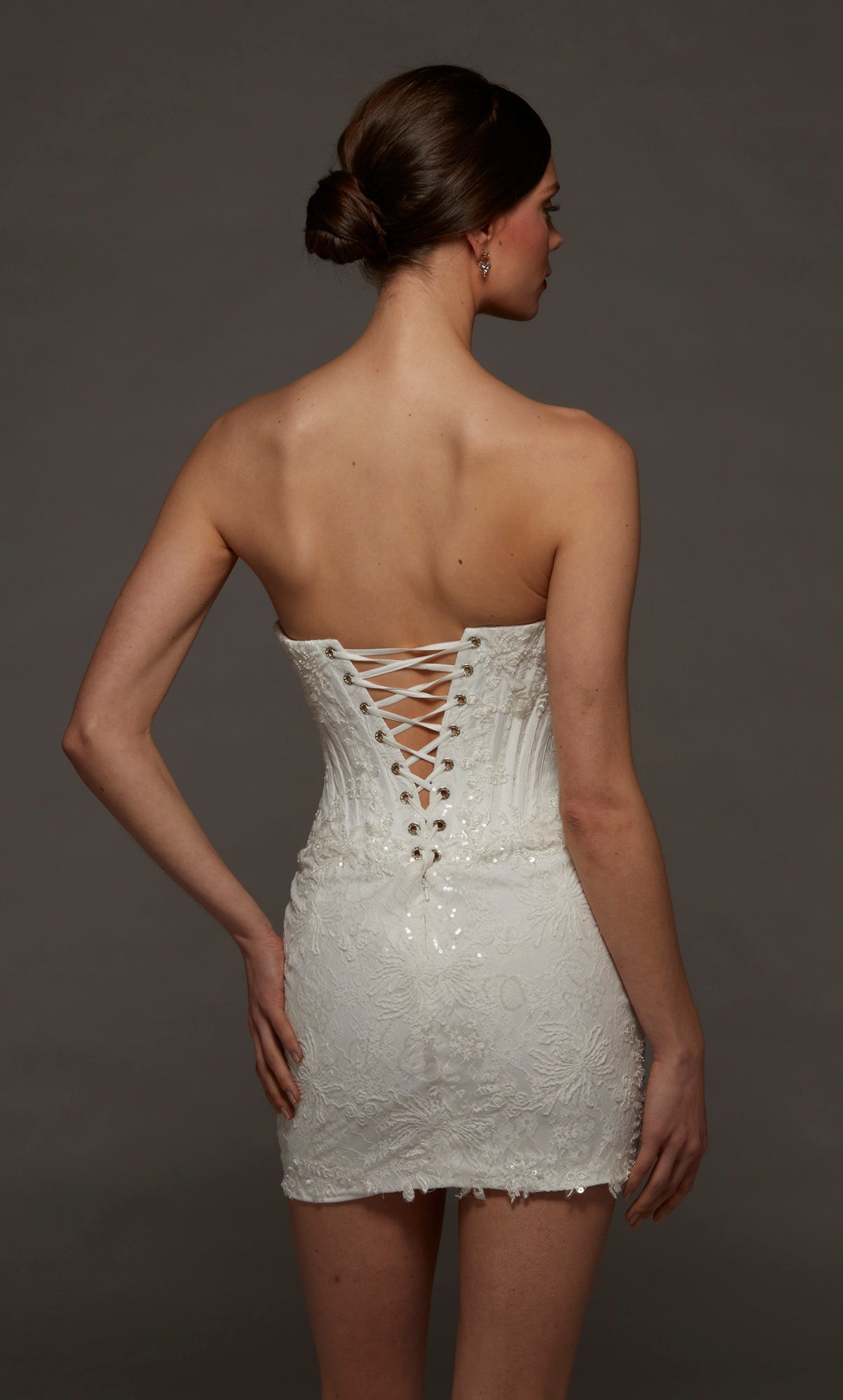 ALYCE Paris 70116 Bridal Scooped Neckline Elegant Straight Dress