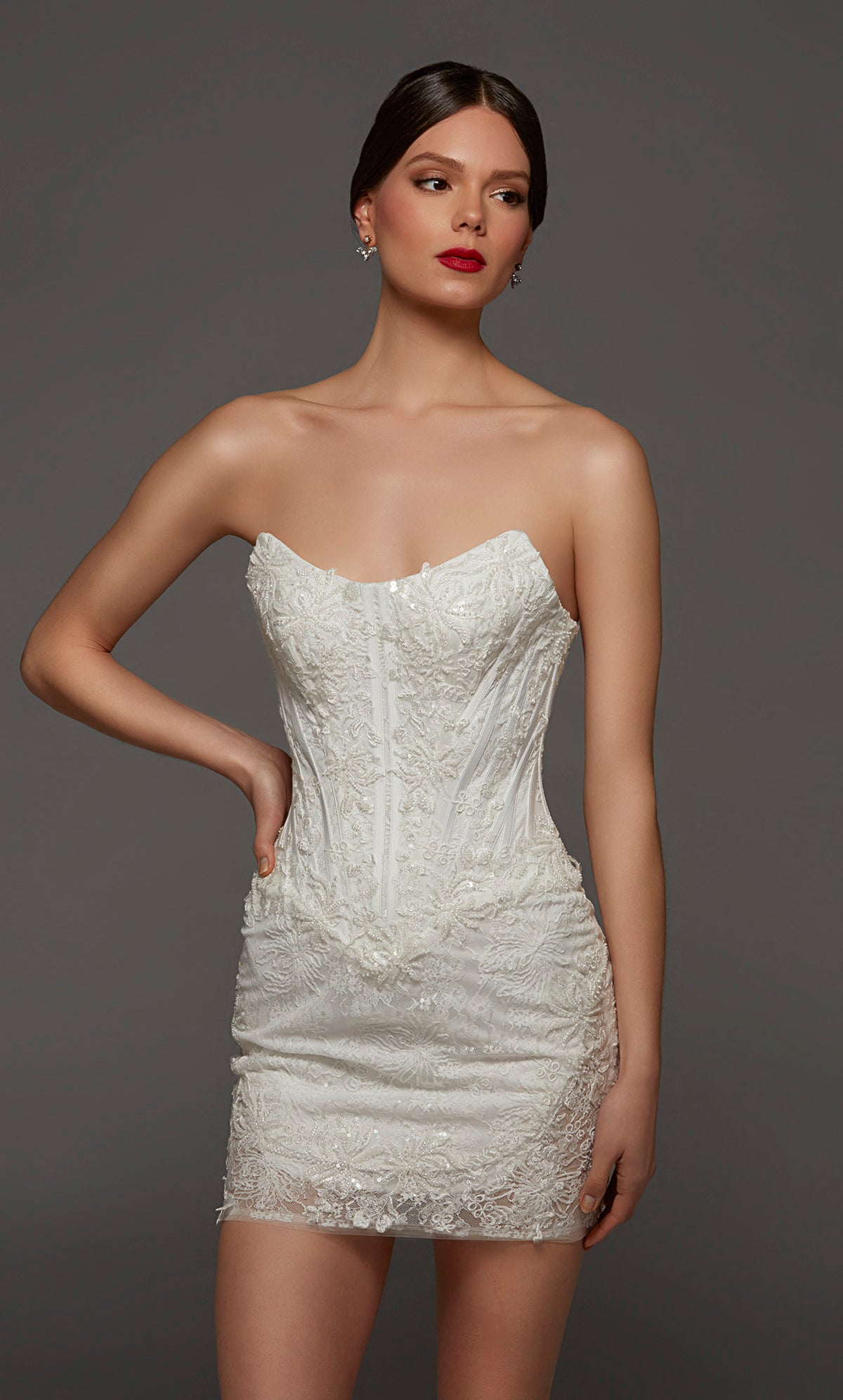 ALYCE Paris 70116 Bridal Scooped Neckline Elegant Straight Dress