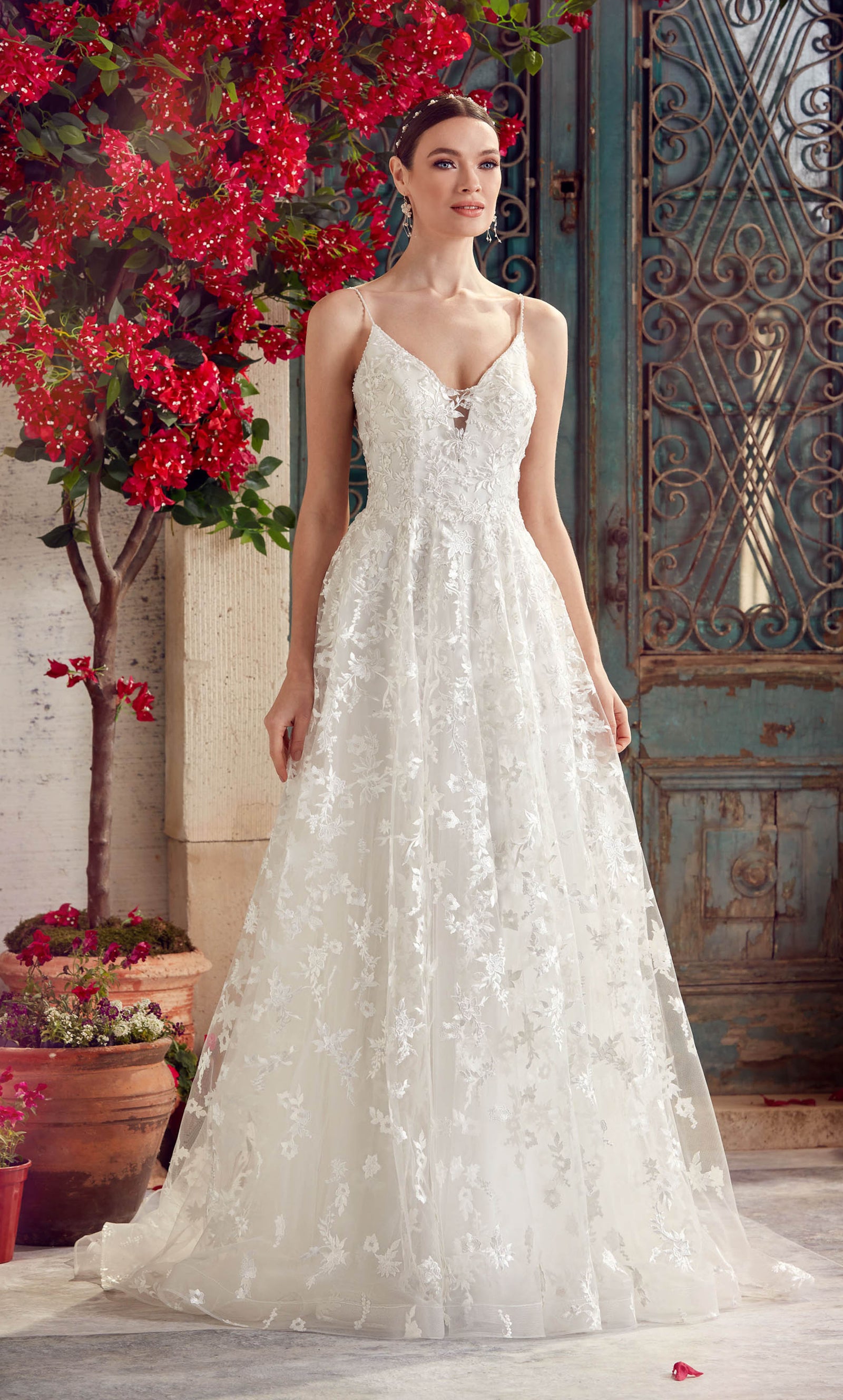 ALYCE Paris 7012 Bridal V-neckline Embellished A Line Dress