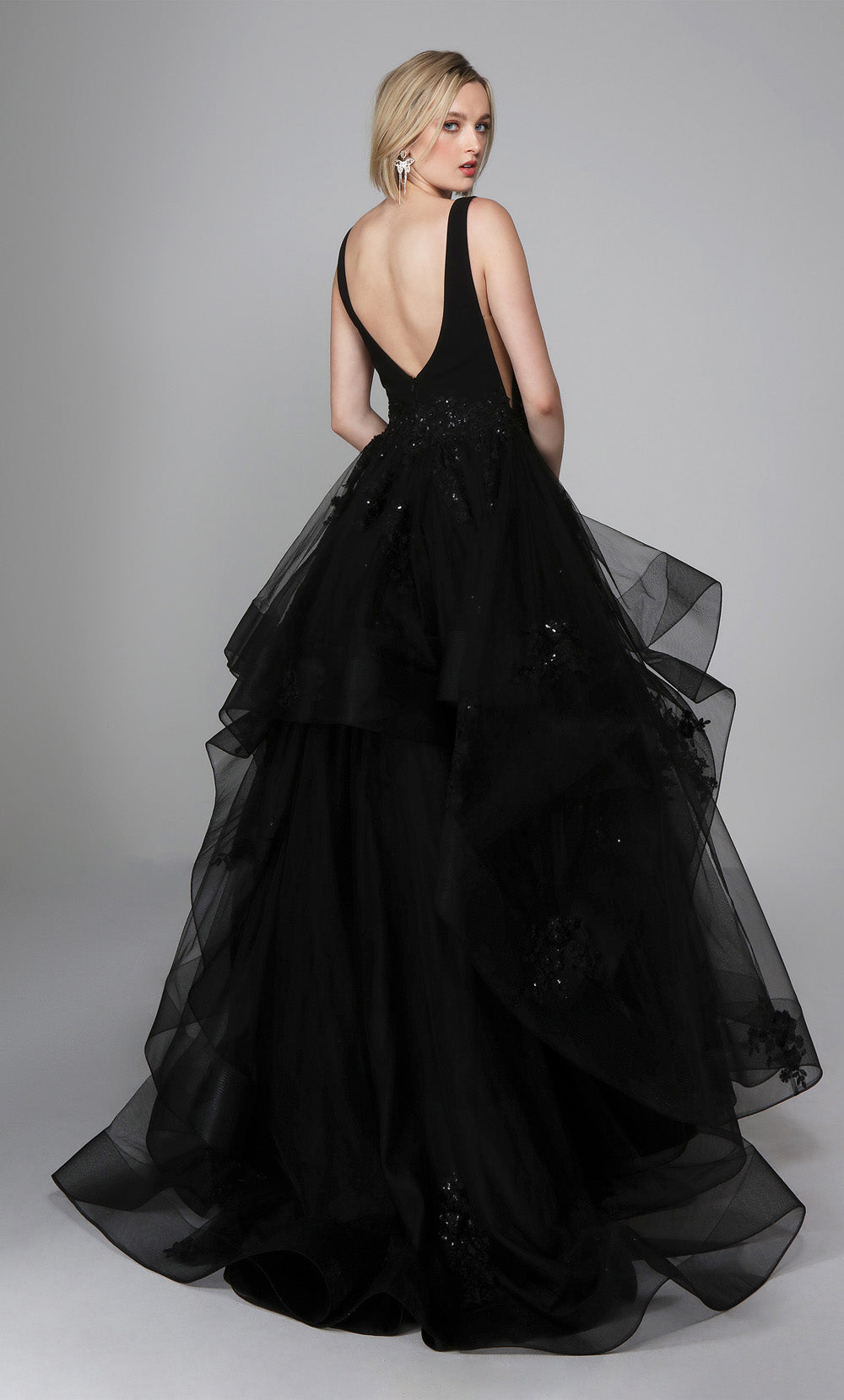 ALYCE Paris 7040 Bridal Plunging Neckline Waterfall Ballgown Dress