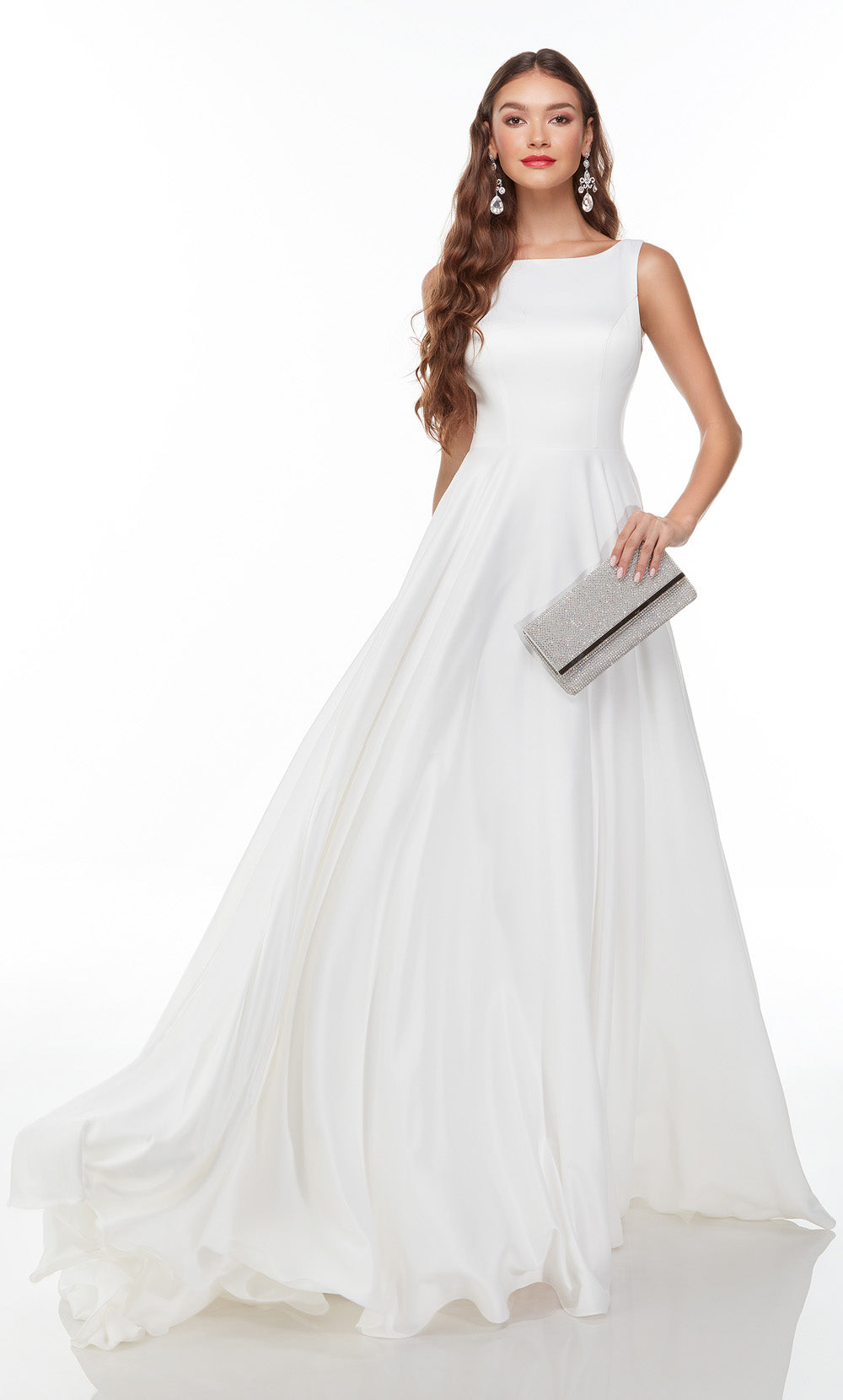 ALYCE Paris 7053 Bridal Boat Neckline Train A Line Dress
