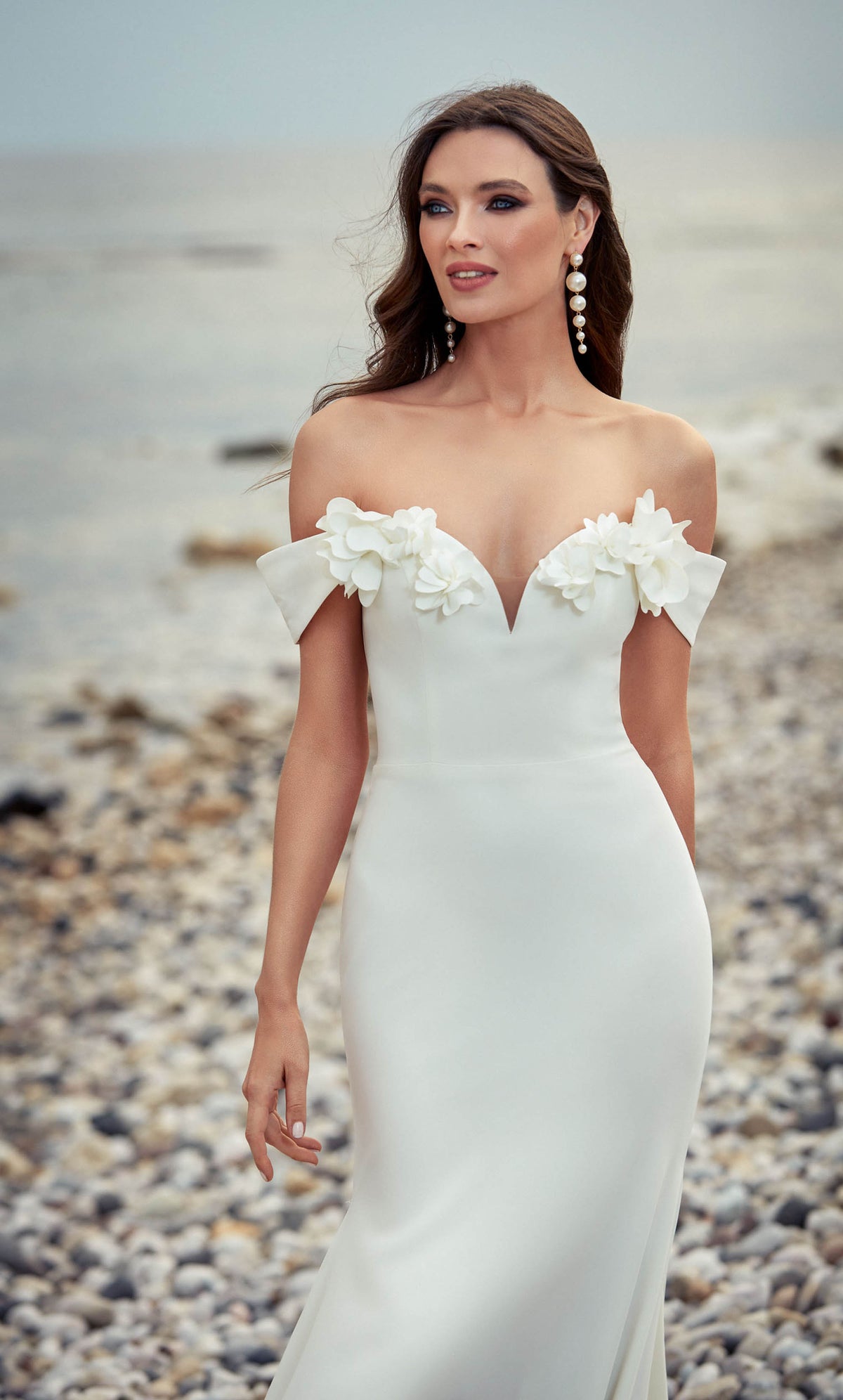 Alyce Paris 7062 Bridal Off the ombro Simples Serega Affilia