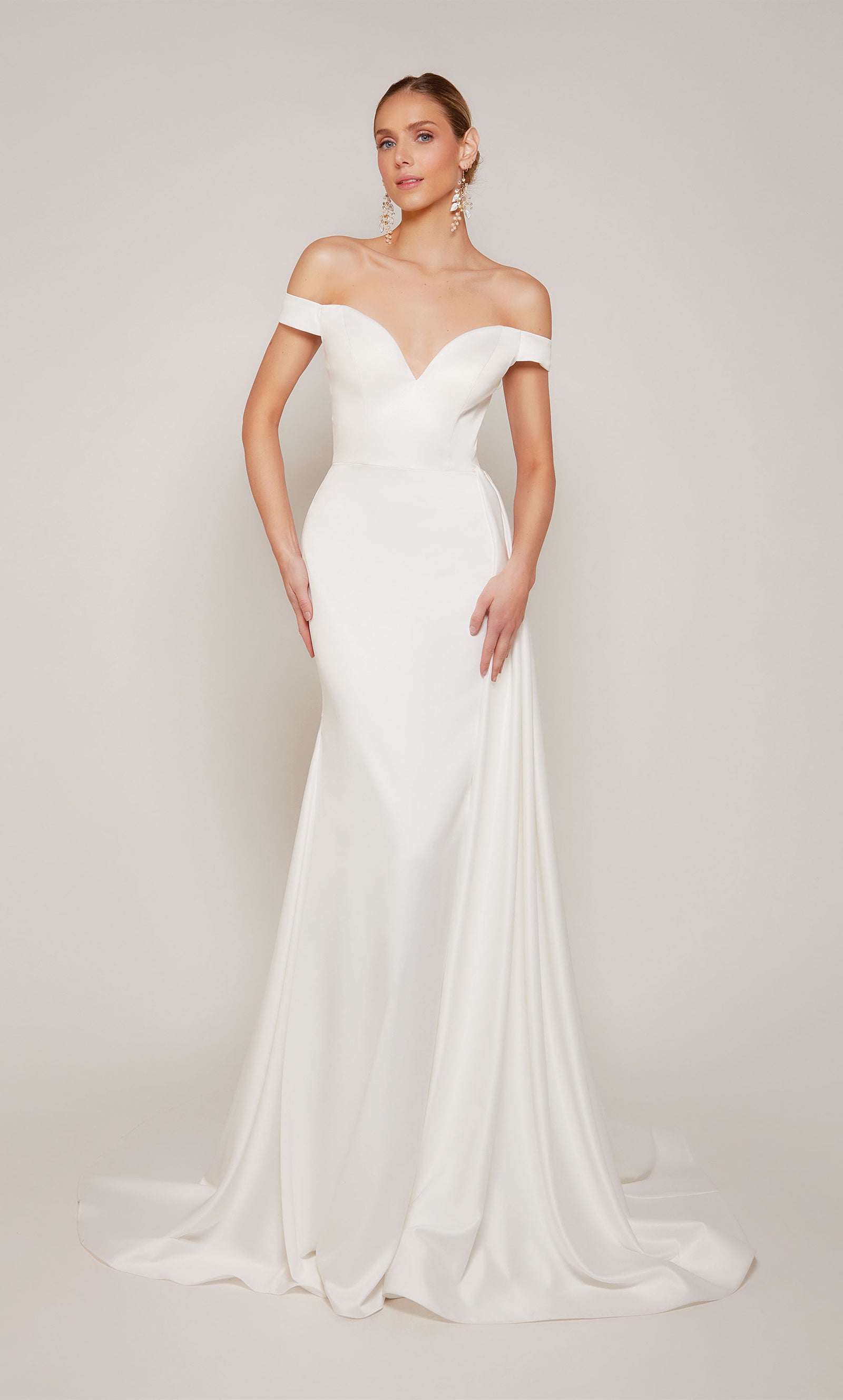 ALYCE Paris 7098 Bridal Off The Shoulder Neckline Train Mermaid Dress