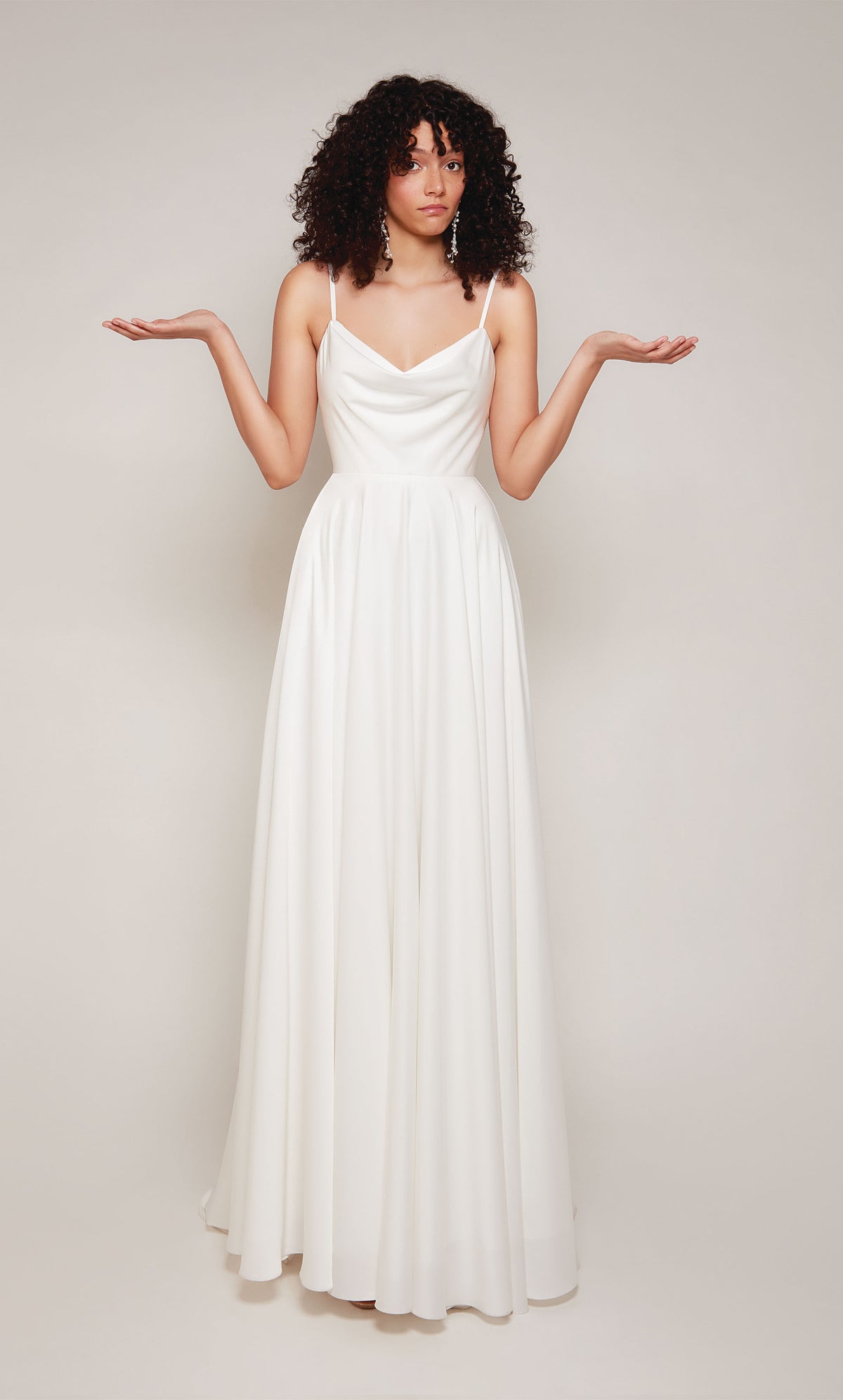 ALYCE Paris 7100 Bridal Cowl Neckline Train A Line Dress