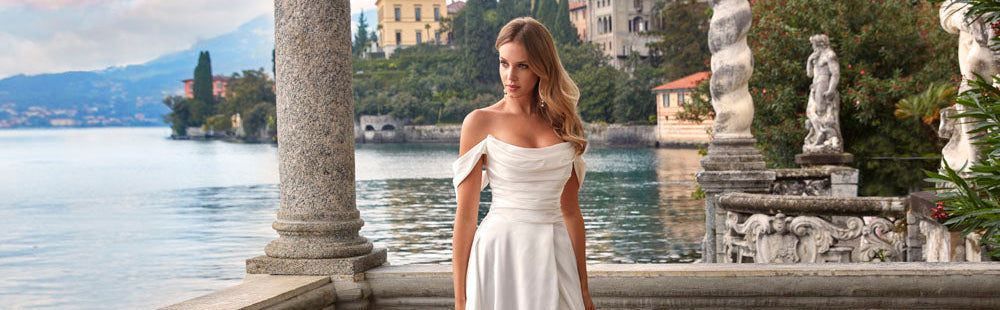 ALYCE Paris 7107 Bridal Cowl Neckline Slit A Line Dress