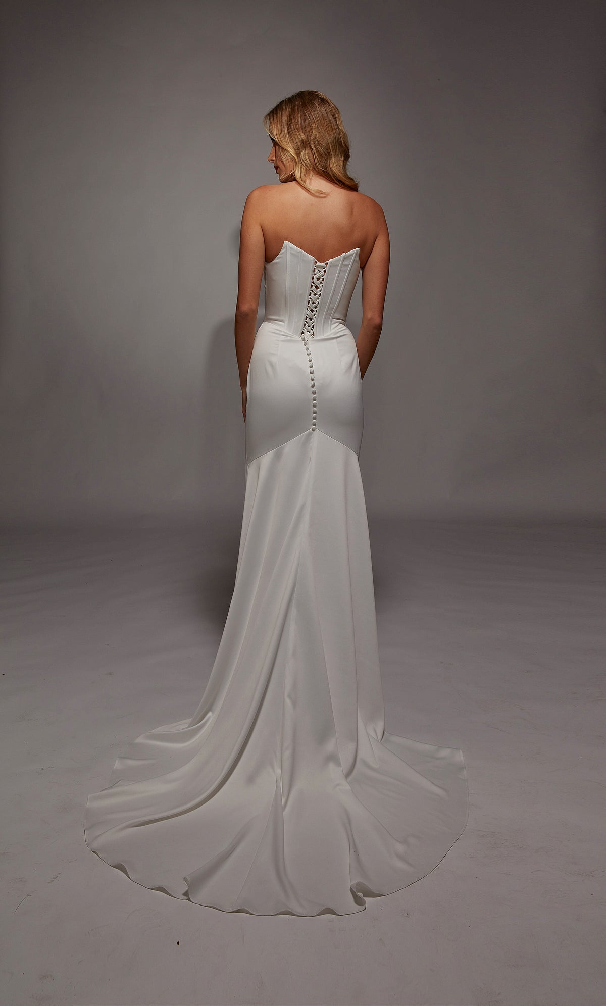 Alyce Paris 7139 Bridal Scoop Decop Ruched/Draped Fit and Flare Dress