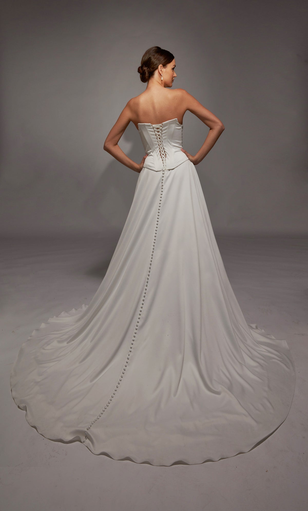 ALYCE Paris 7142 Bridal Cowl Neckline Corset A Line Dress