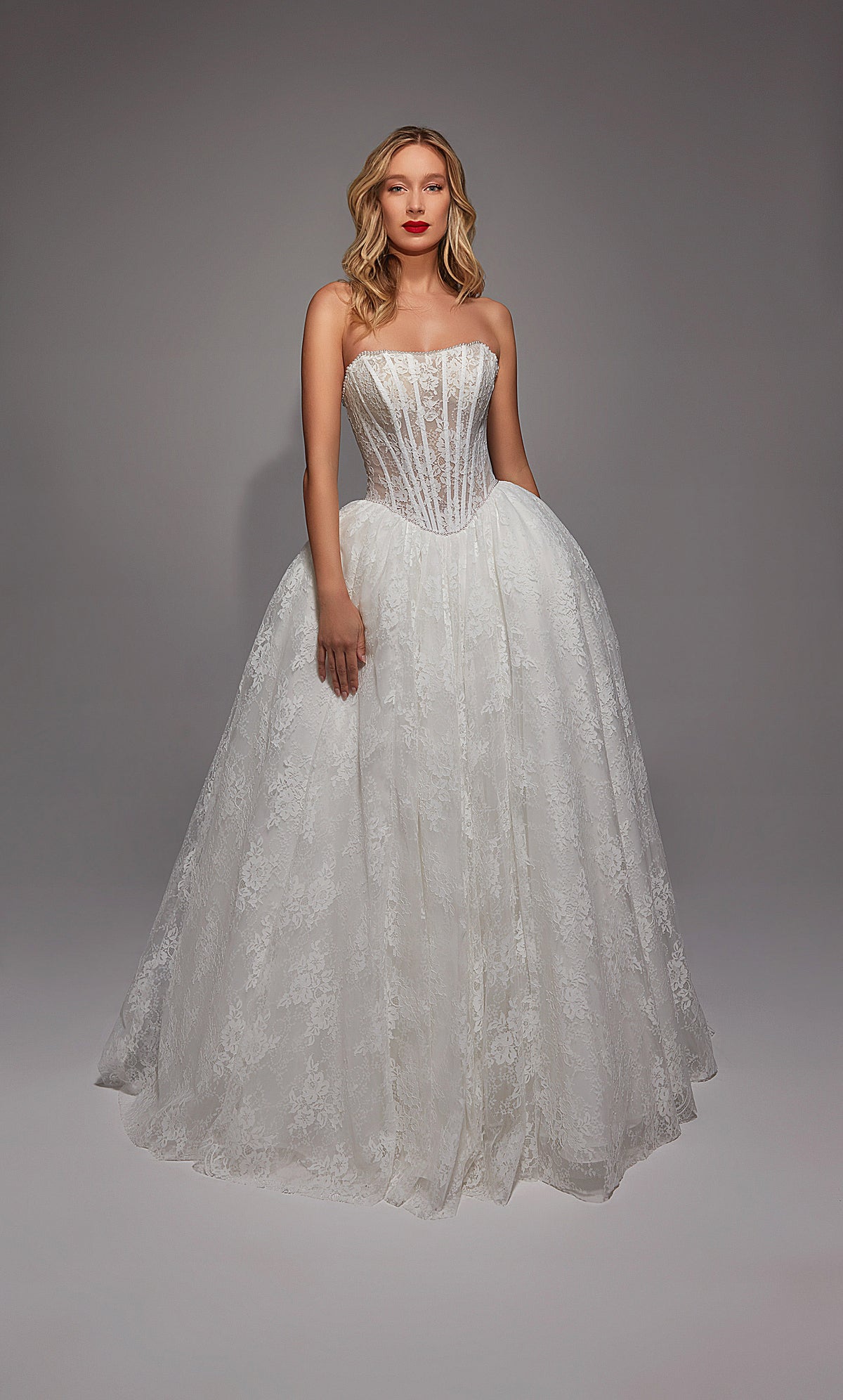 Alyce Paris 7149 Vestido de espartilho sem alças de noiva