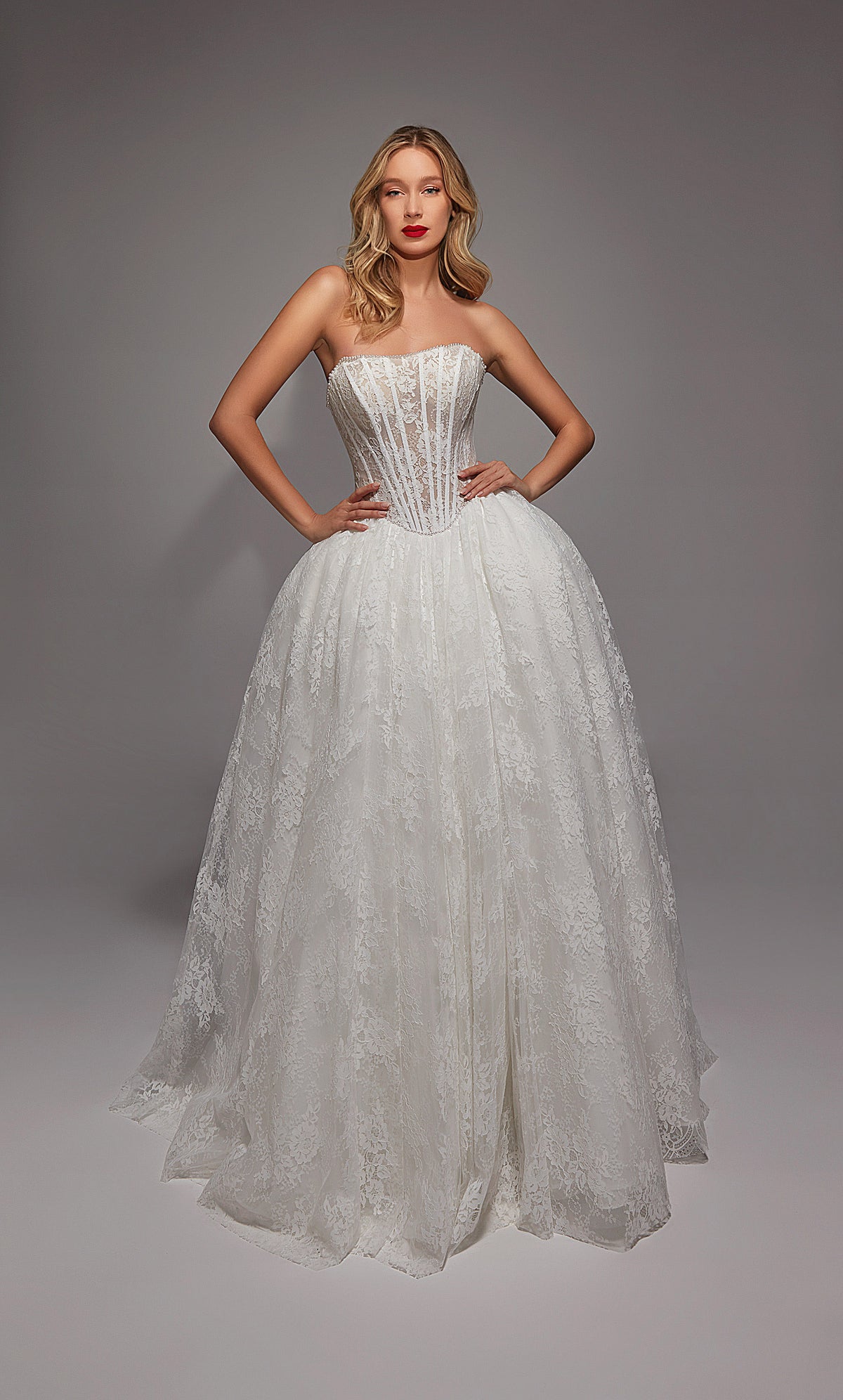 Alyce Paris 7149 Vestido de corsé sin tirantes sin tirantes.