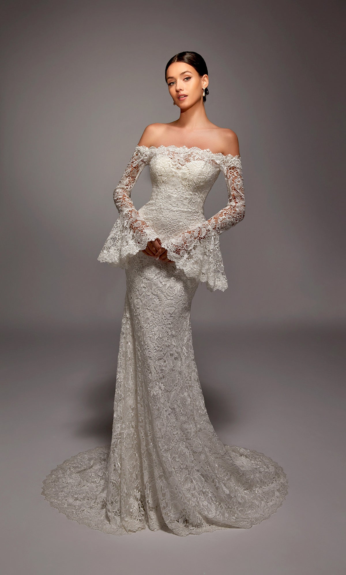 Alyce Paris 7156 Braut aus dem Schulterausschnitt elegantes Meerjungfrau Kleid