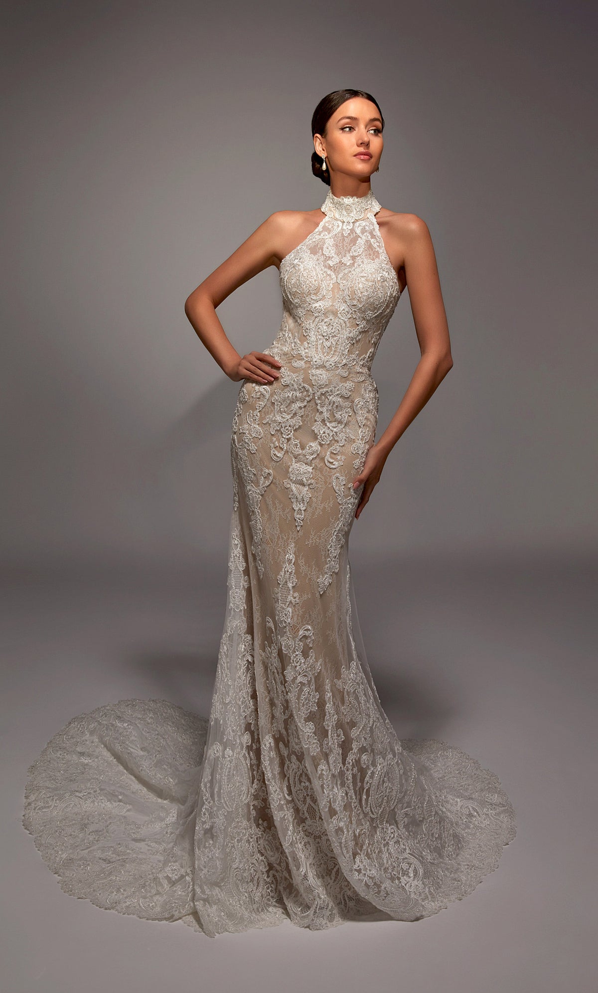 ALYCE PARIS 7159 Abito da sirena da sposa ad alta scollatura da sposa
