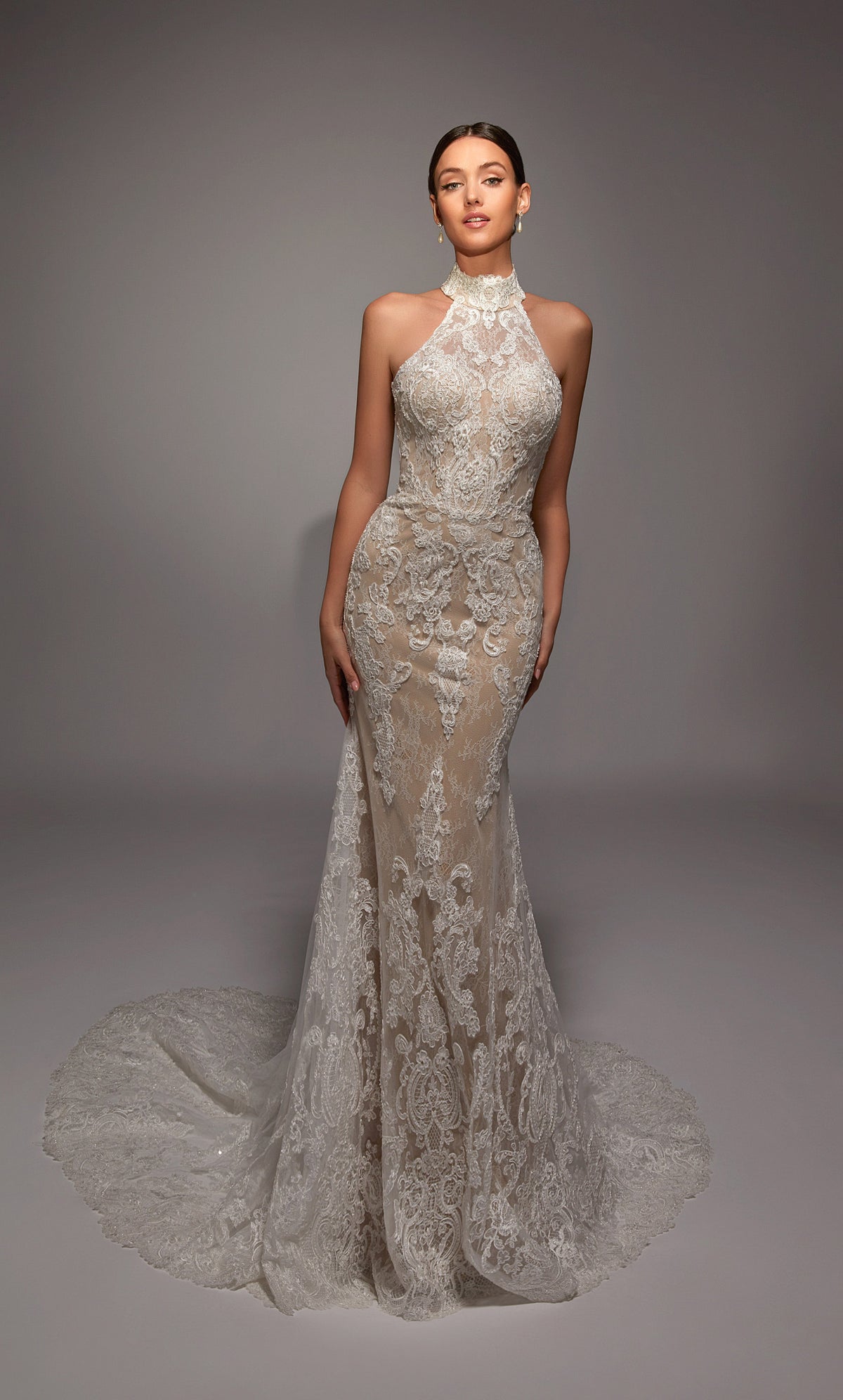 ALYCE PARIS 7159 Abito da sirena da sposa ad alta scollatura da sposa