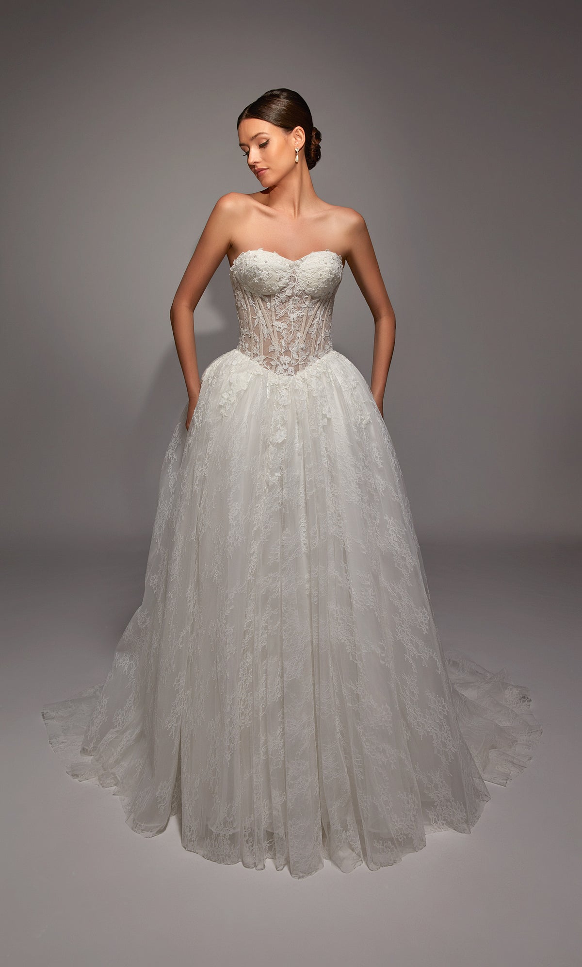 ALYCE Paris 7163 Bridal Strapless Neckline Corset Ballgown Dress