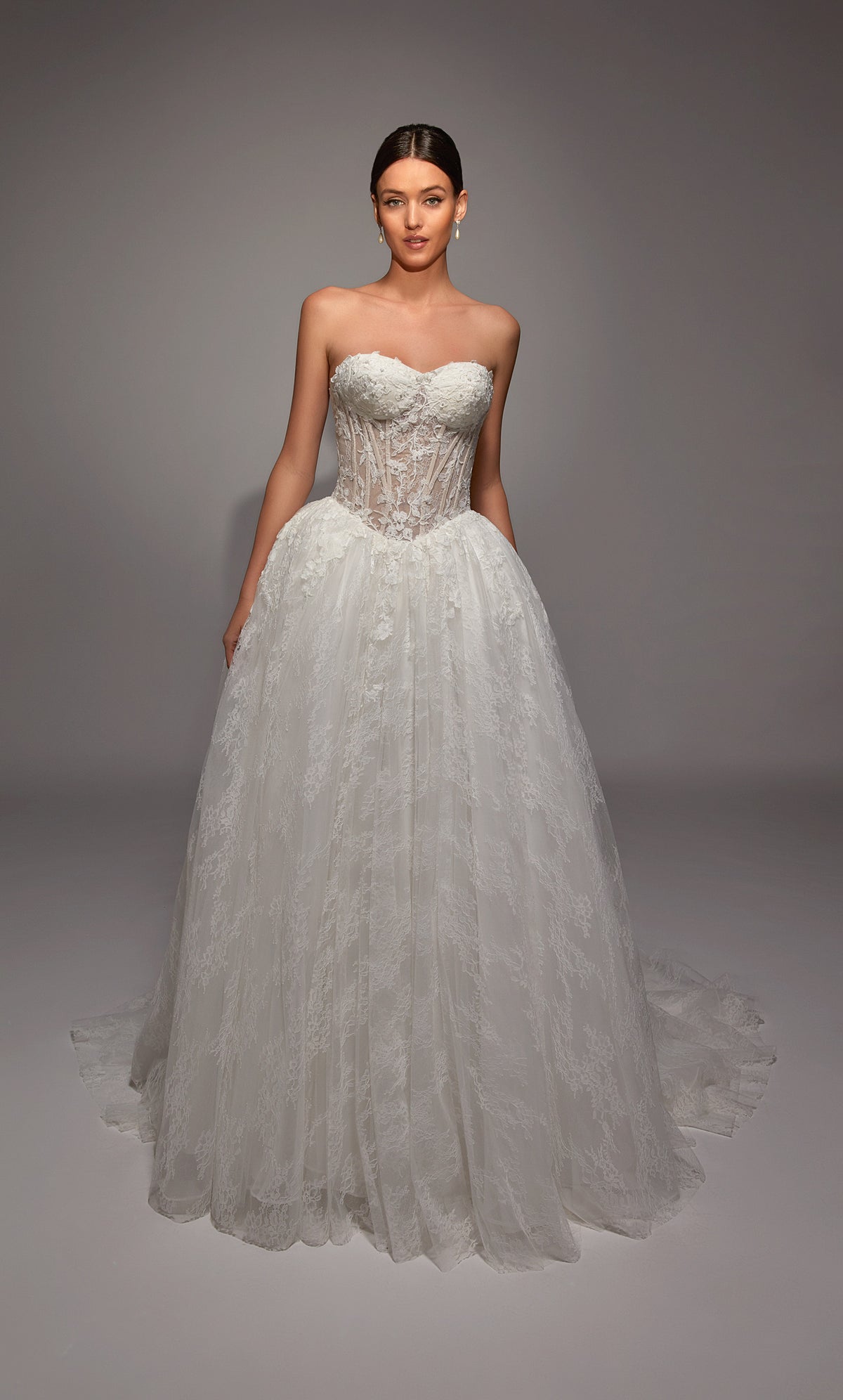 ALYCE Paris 7163 Bridal Strapless Neckline Corset Ballgown Dress