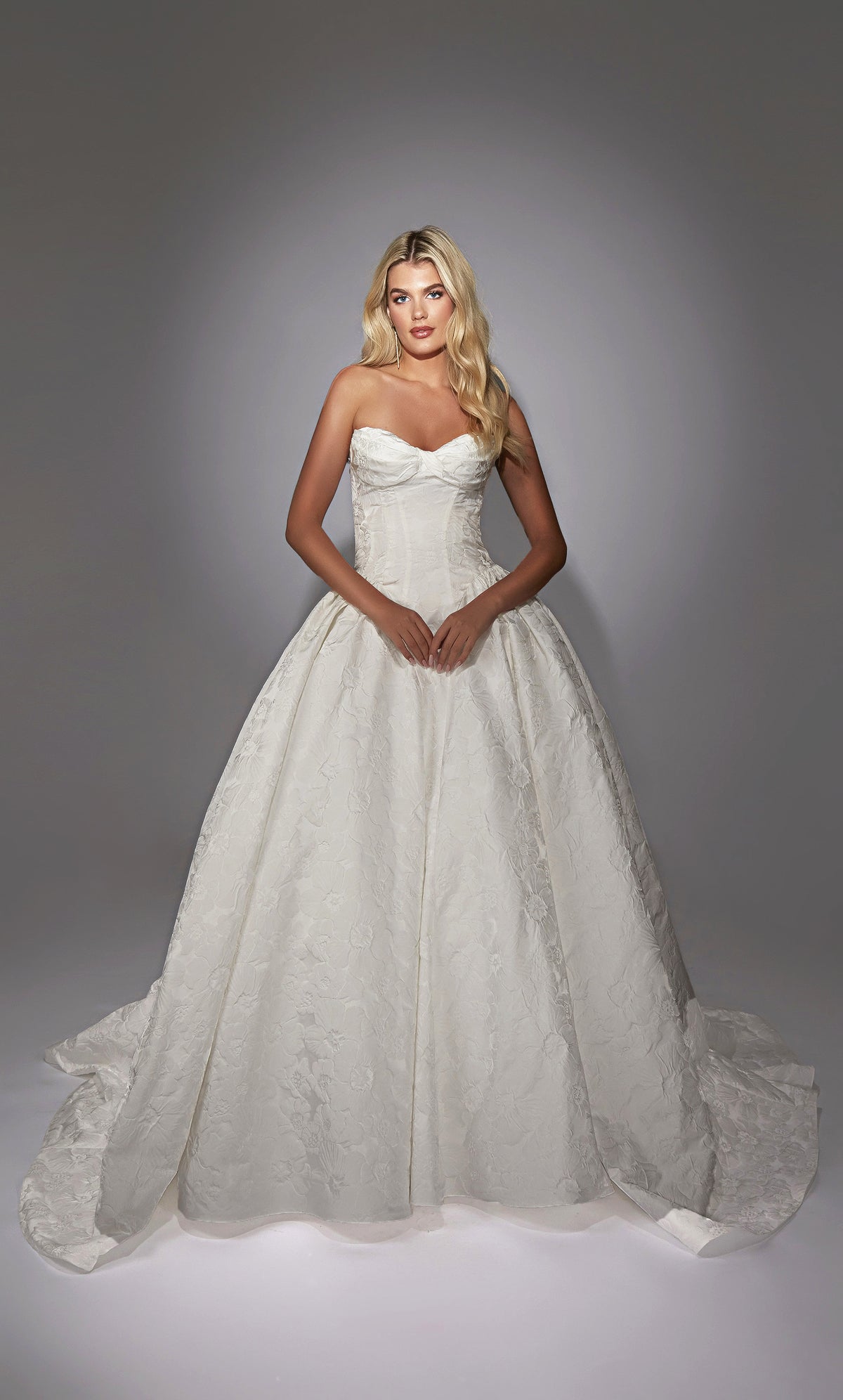 Alyce Paris 7164 decote de decote sem alças de noiva Vestido de plenitude média