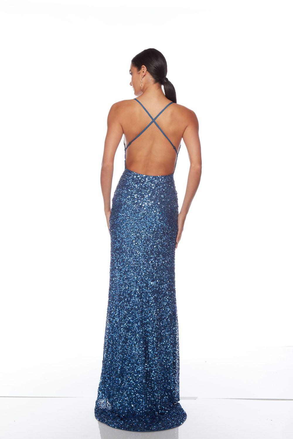 Alyce Paris 88002 Vestido reto embelezado de decote em V