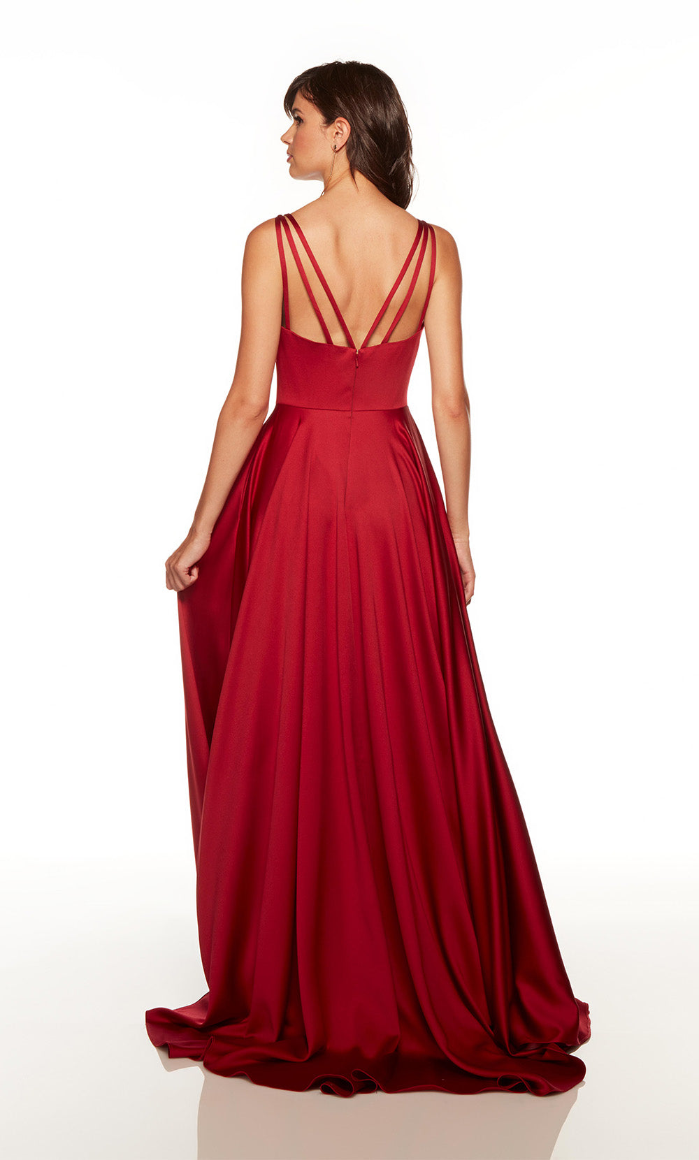 Alyce Paris 1749 La robe secrète - Long V-Neck Slit a Line Robe