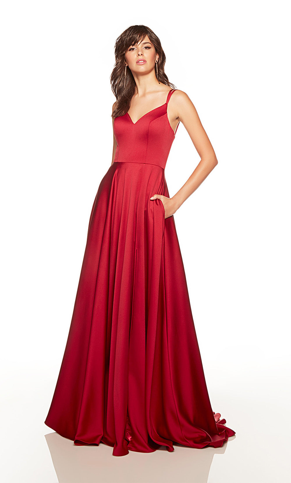 Alyce Paris 1749 La robe secrète - Long V-Neck Slit a Line Robe