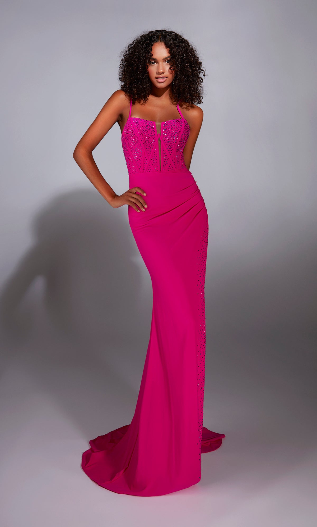 ALYCE Paris 1844 The Secret Dress - Long Plunging Neckline Slit  Dress