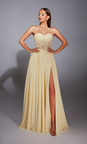 ALYCE Paris 1853 The Secret Dress - Long Strapless Slit A Line Dress