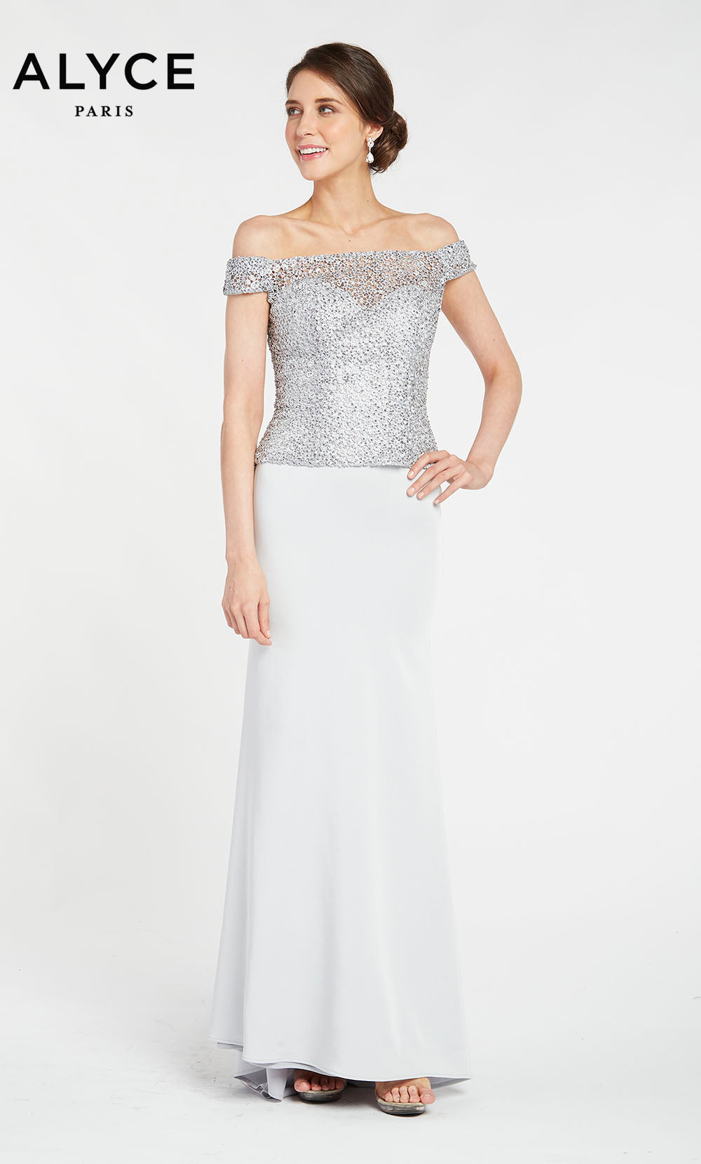 ALYCE Paris 27252 Special Occasion Off The Shoulder Embellished Bodice  Dress