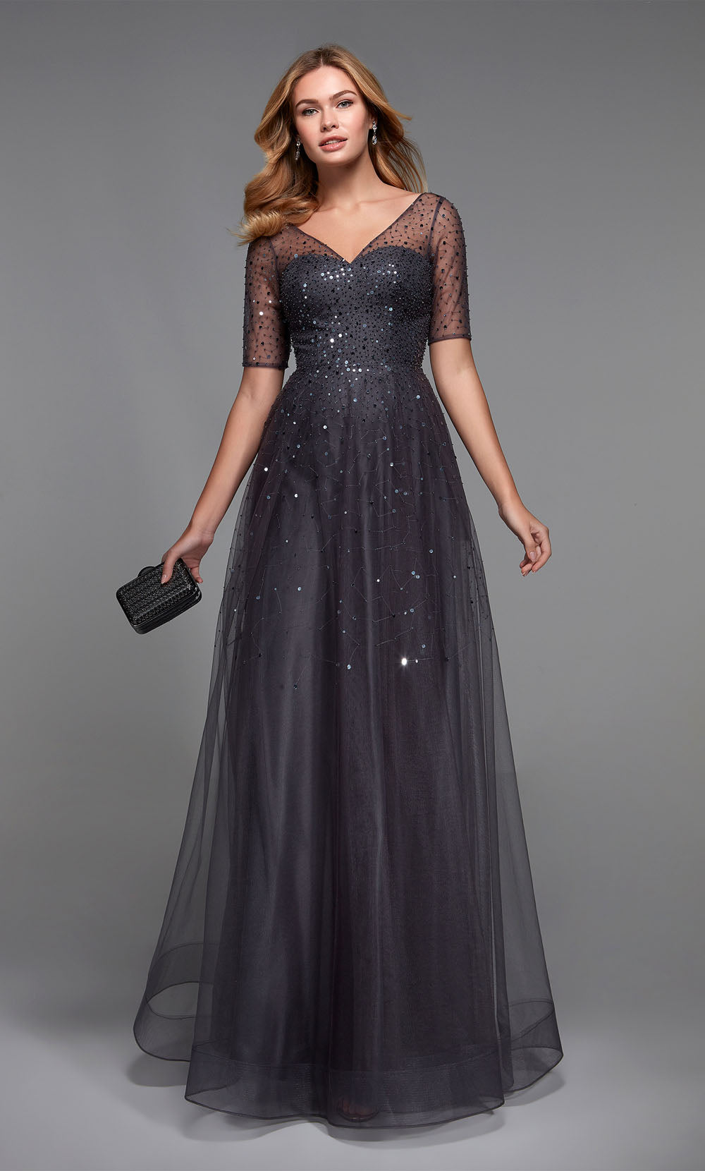 ALYCE Paris 27481 Special Occasion Illusion Neckline Sequin Accents  Dress