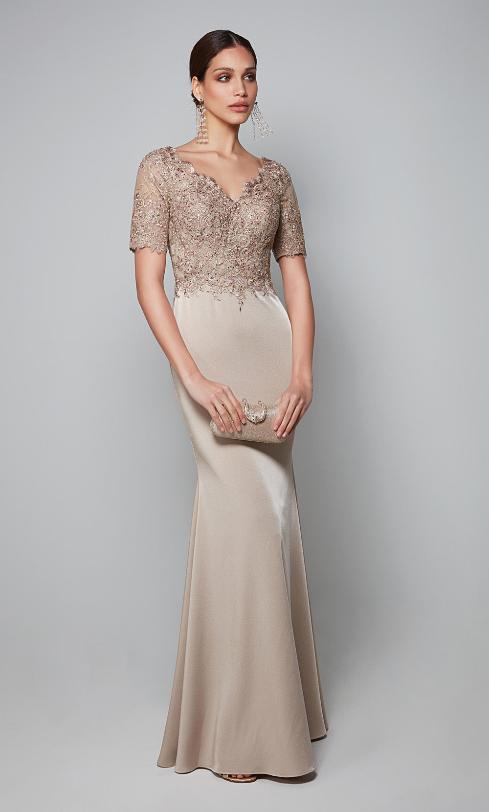 Alyce Paris 27615 Ocasião Especial Vestido Straighto de Neck V.