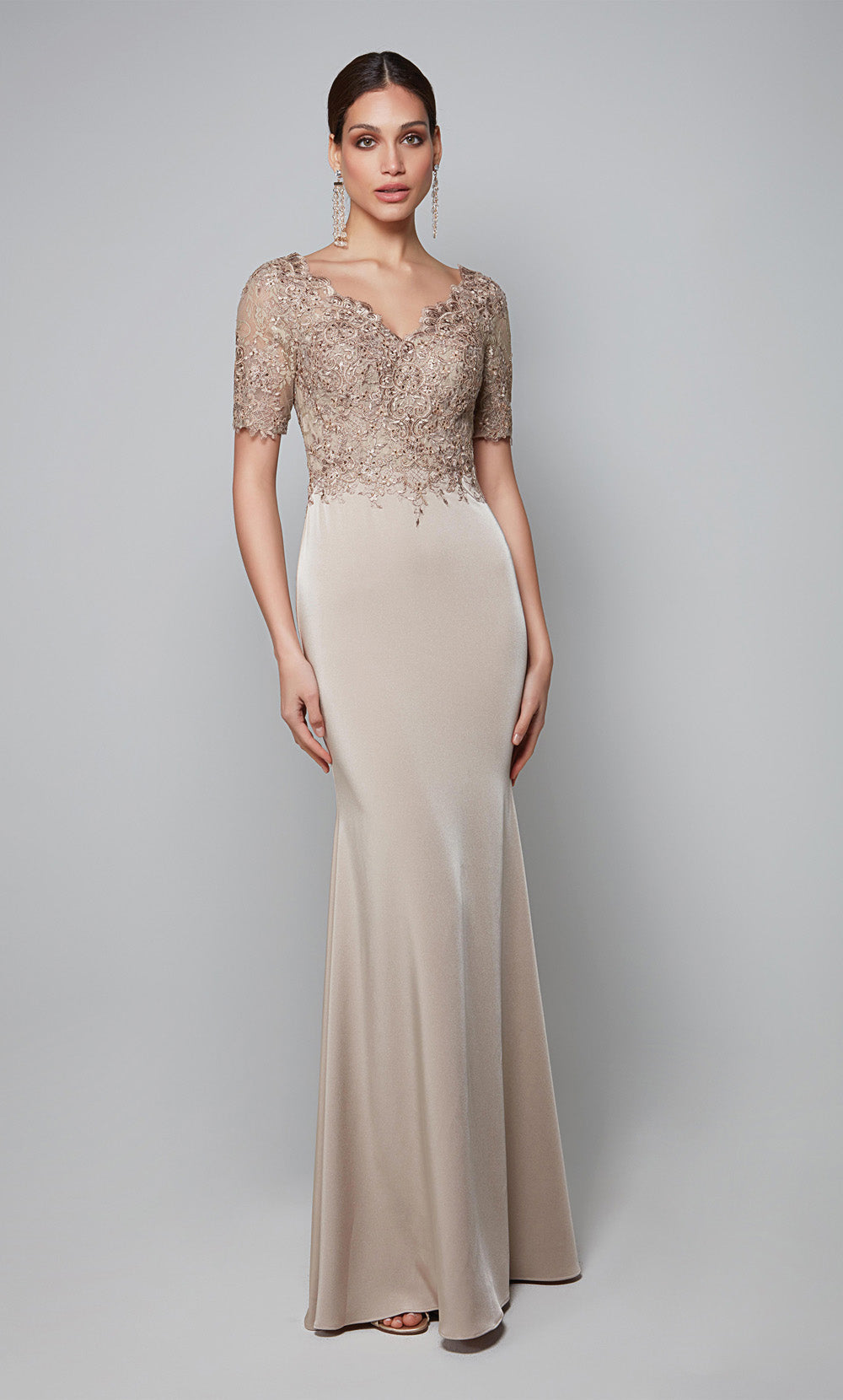 Alyce Paris 27615 Ocasião Especial Vestido Straighto de Neck V.