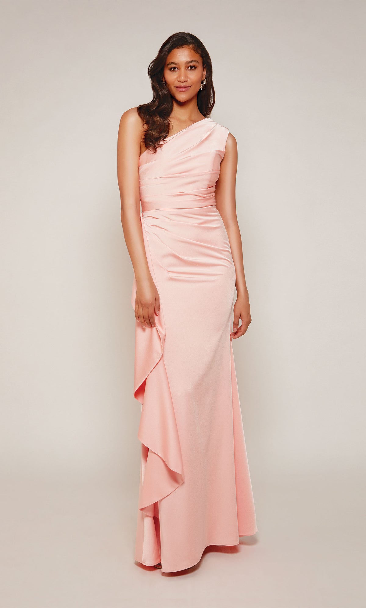 ALYCE PARIS 27624 Occasione speciale One spalla Abito dritto arruffato/drappeggiato