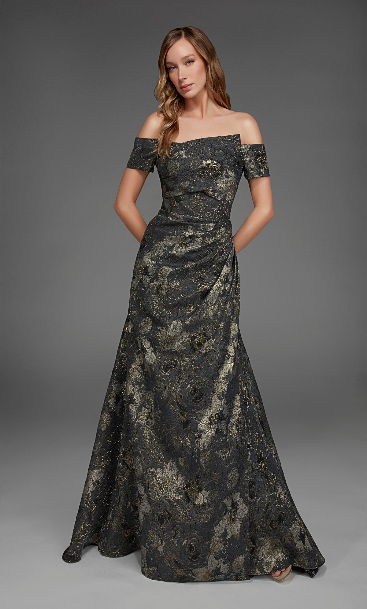 Alyce Paris 27828 Ocasión especial fuera del hombro Ruchada/drapeada un vestido de línea