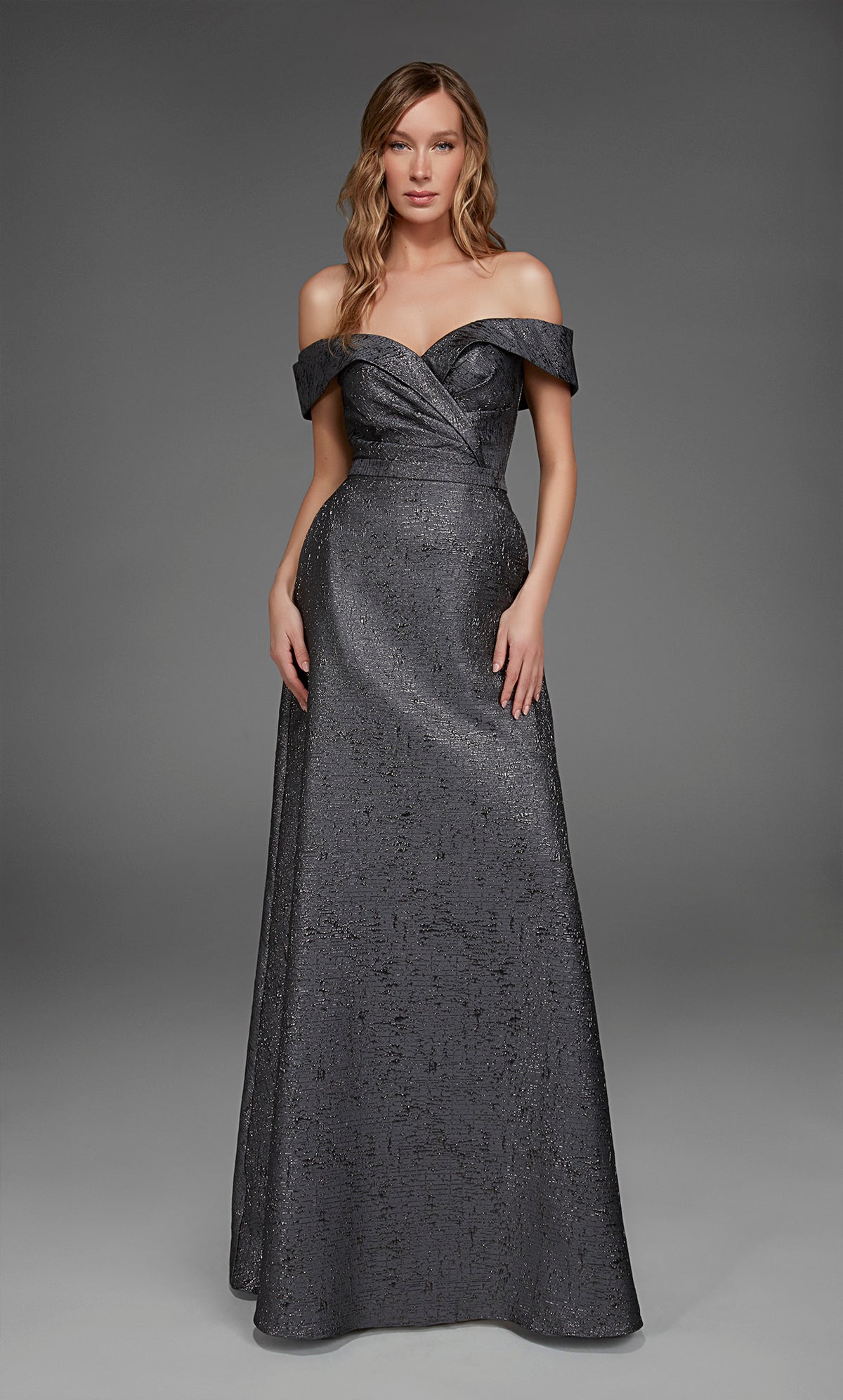 ALYCE Paris 27882 Special Occasion Off The Shoulder Neckline Ruched/draped A Line Dress